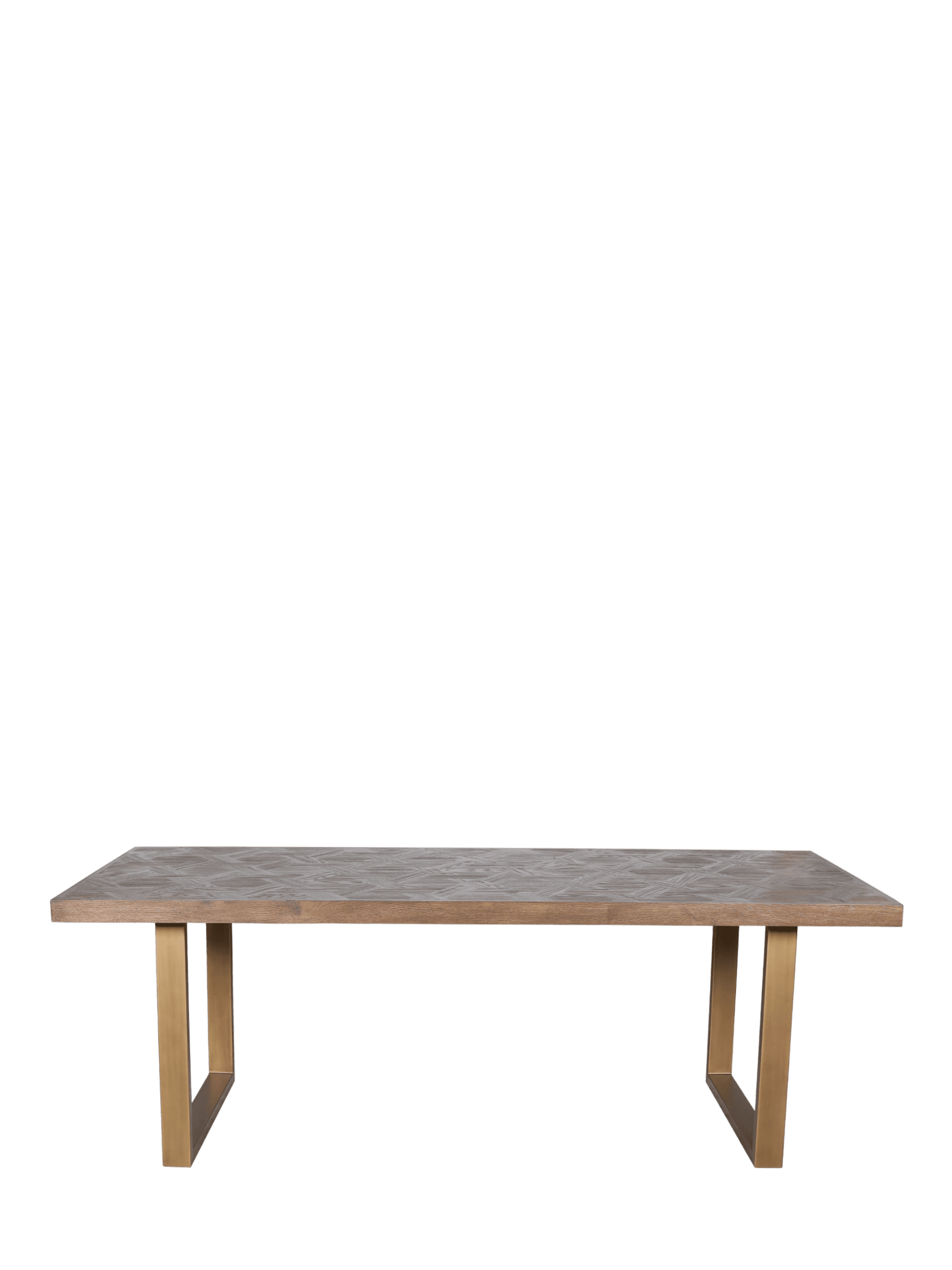 Jorge Rectangular Dining Table Brown / Brass, 220cm