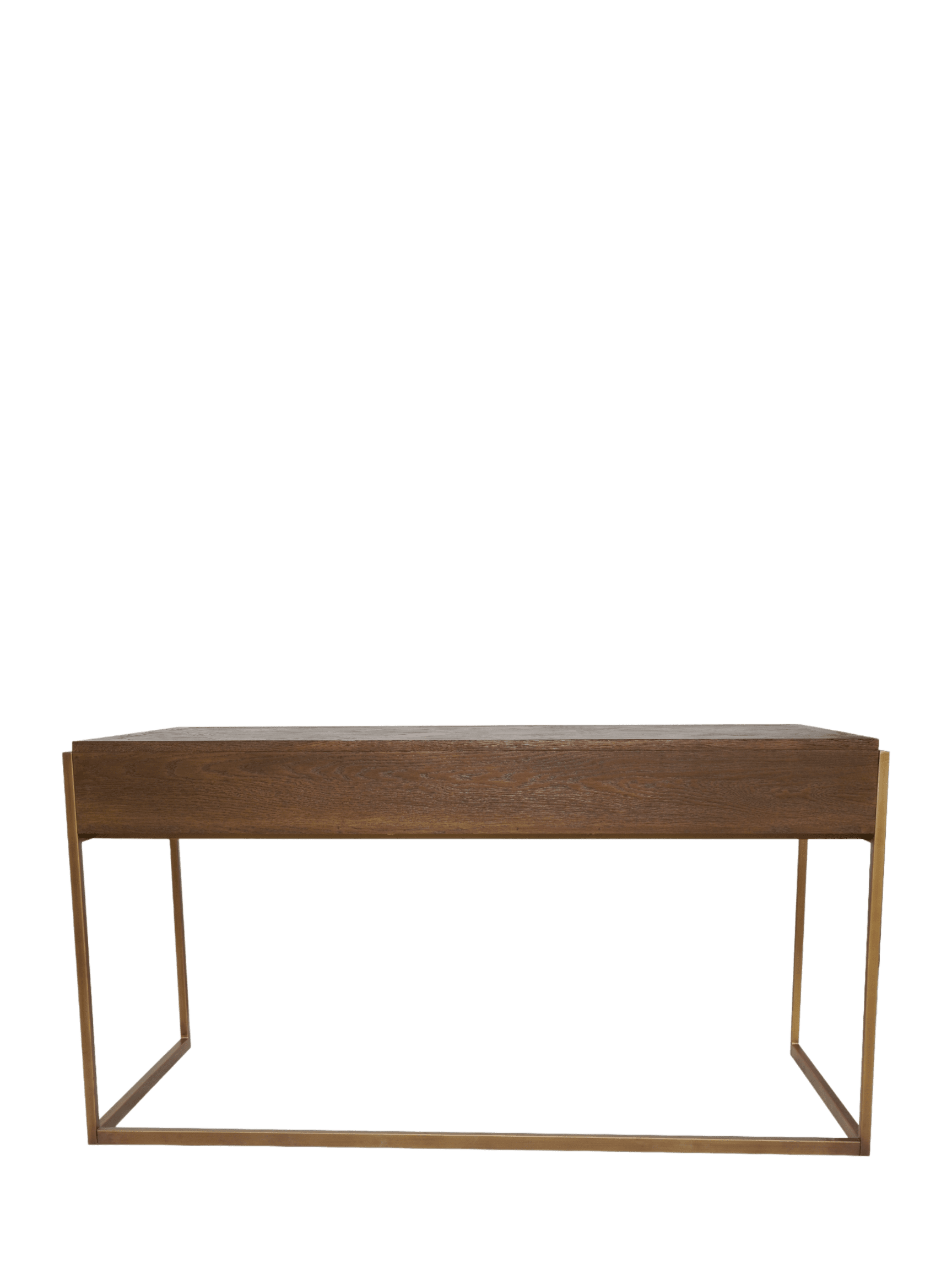 Jorge Desk Console Table, Brown / Brass