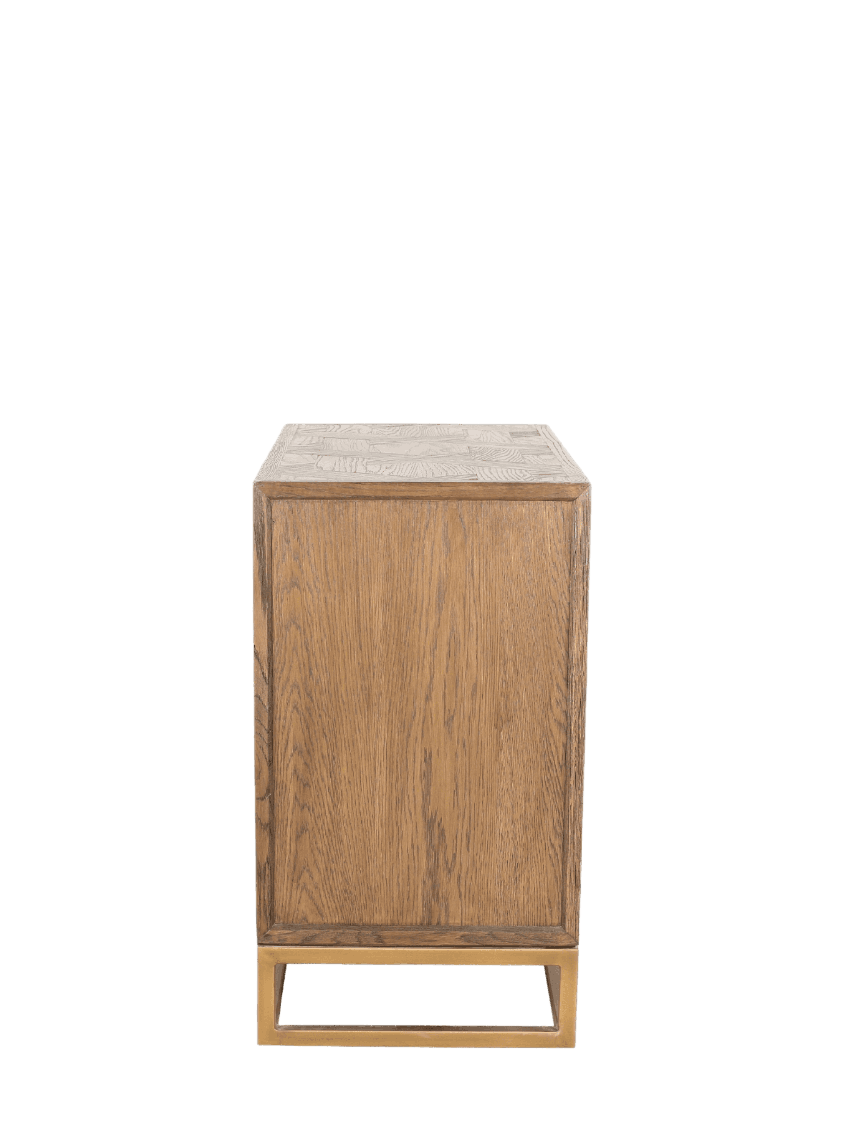 Jorge Low 4 Drawer Chest Brown / Brass