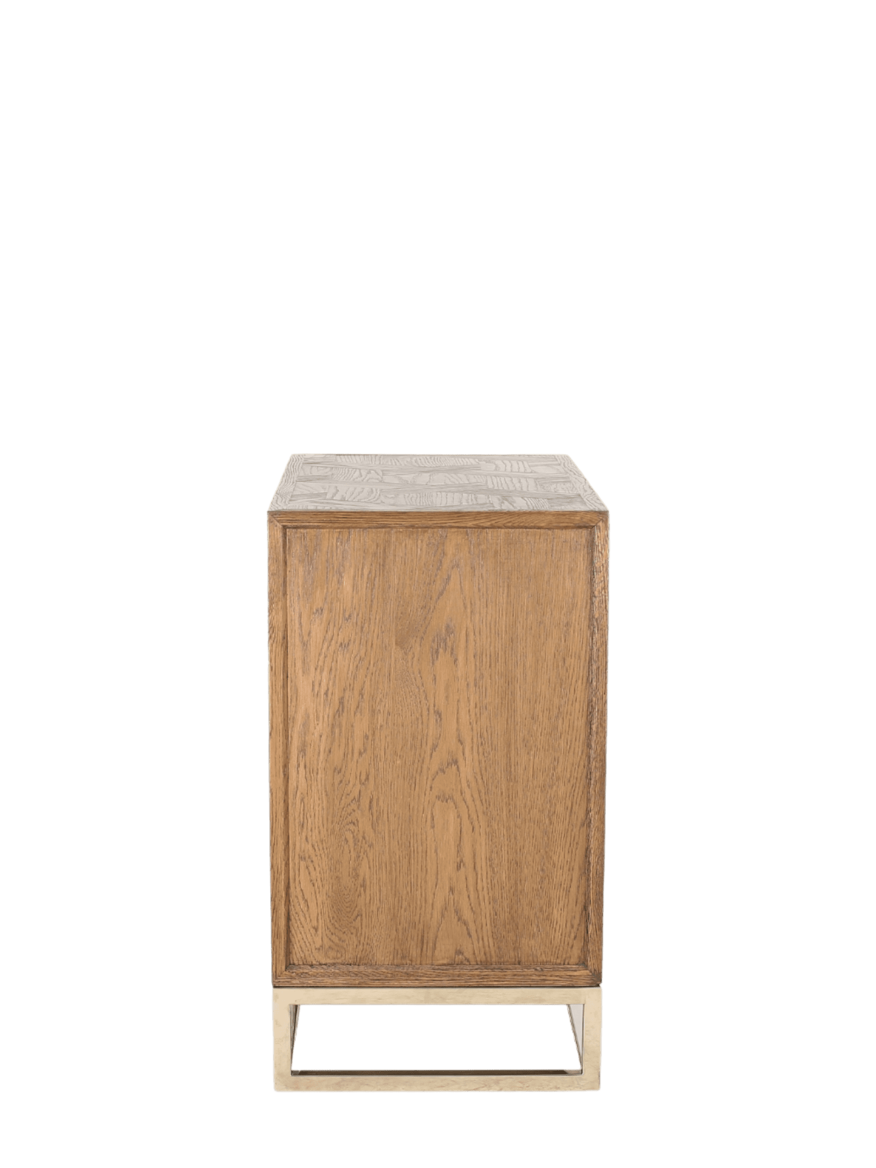 Jorge Low 4 Drawer Chest Brown / Silver