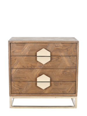 Jorge Low 4 Drawer Chest Brown / Silver