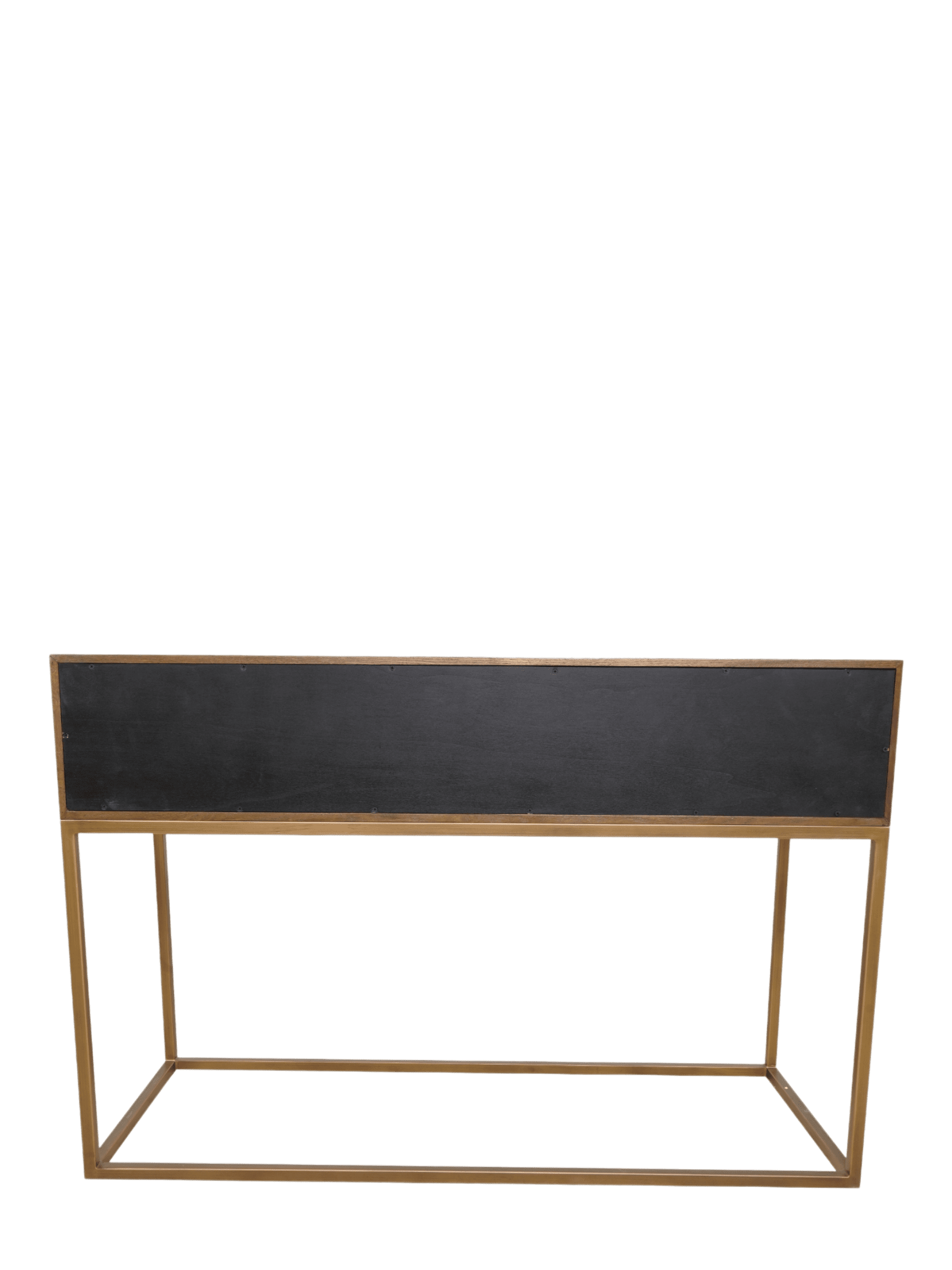Jorge 2 Drawer Console Table Shagreen / Brown / Brass