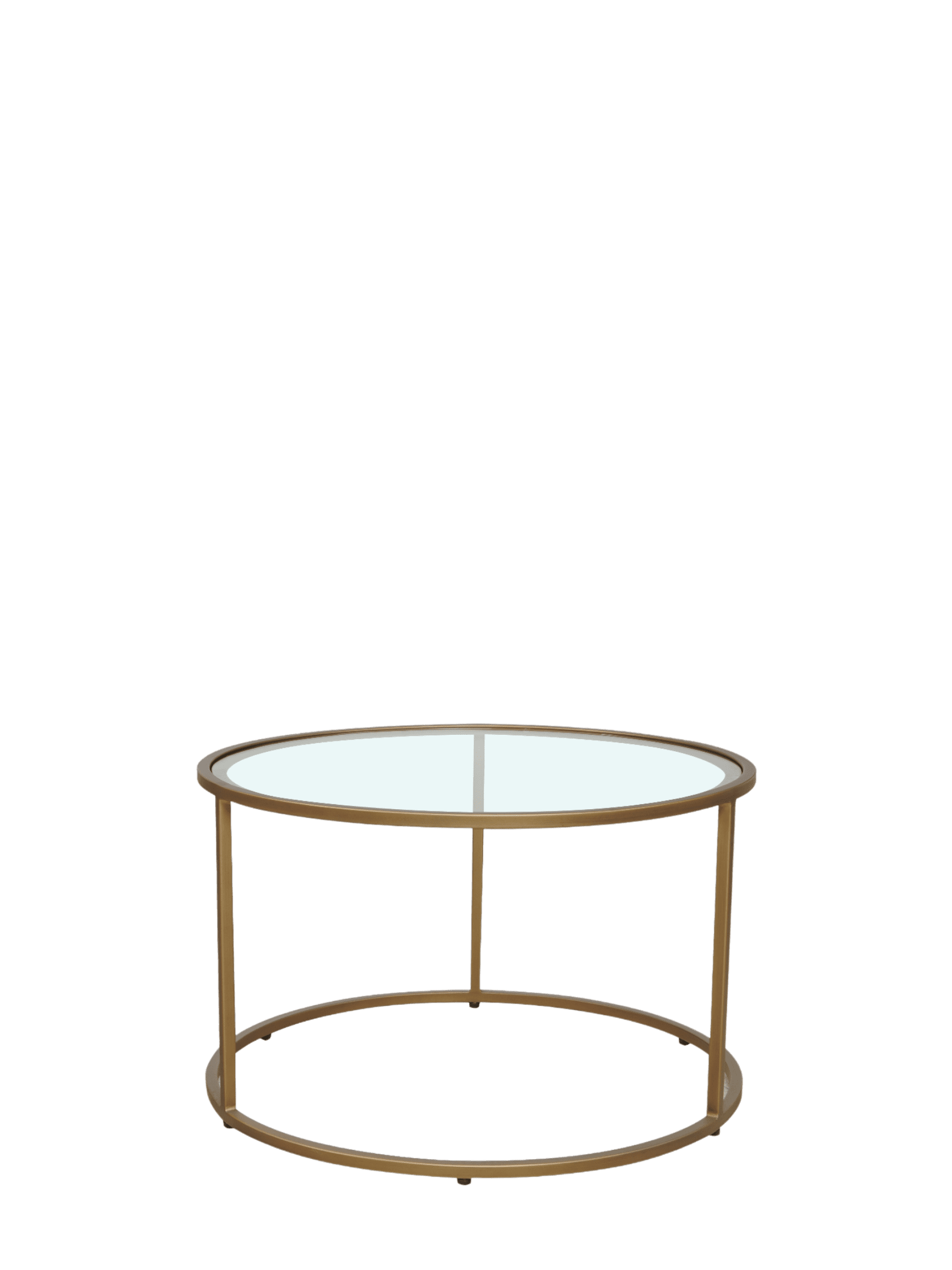 Jorge Set of 2 Round Coffee Table  Glass / Brass