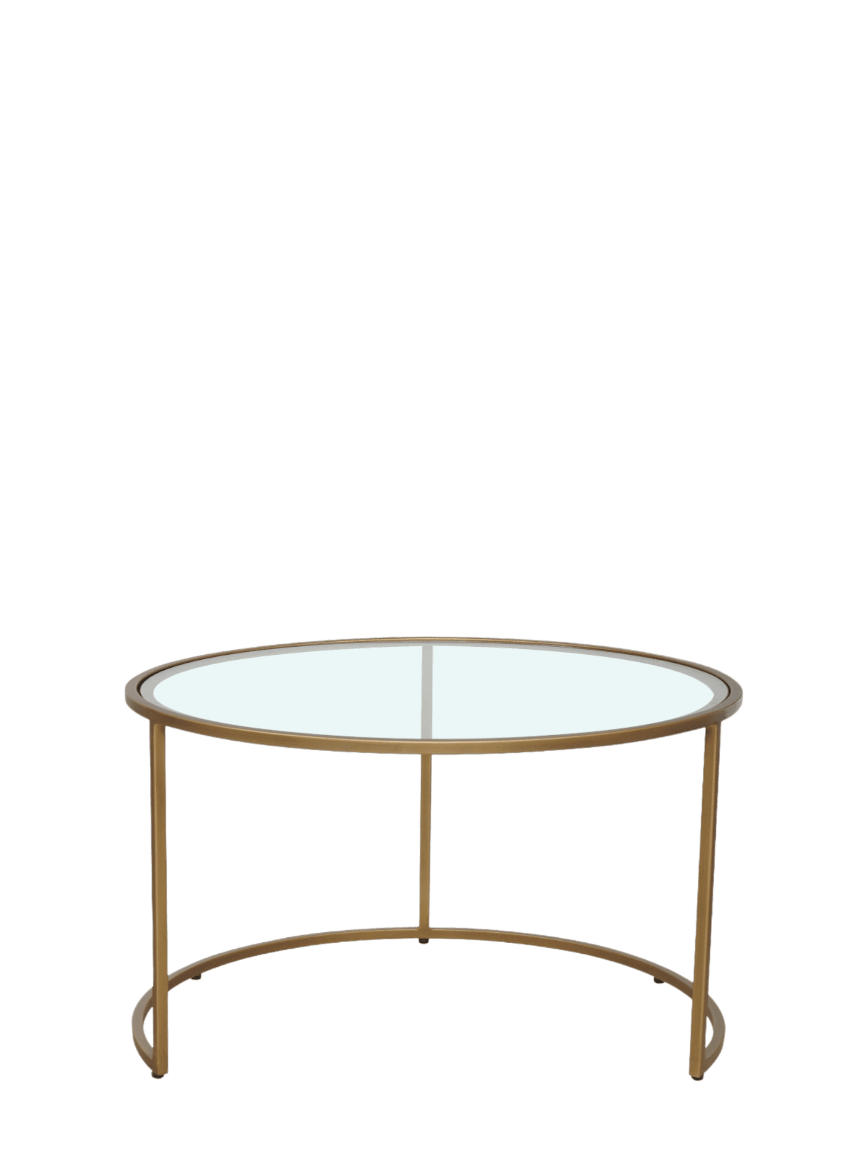 Jorge Set of 2 Round Coffee Table  Glass / Brass