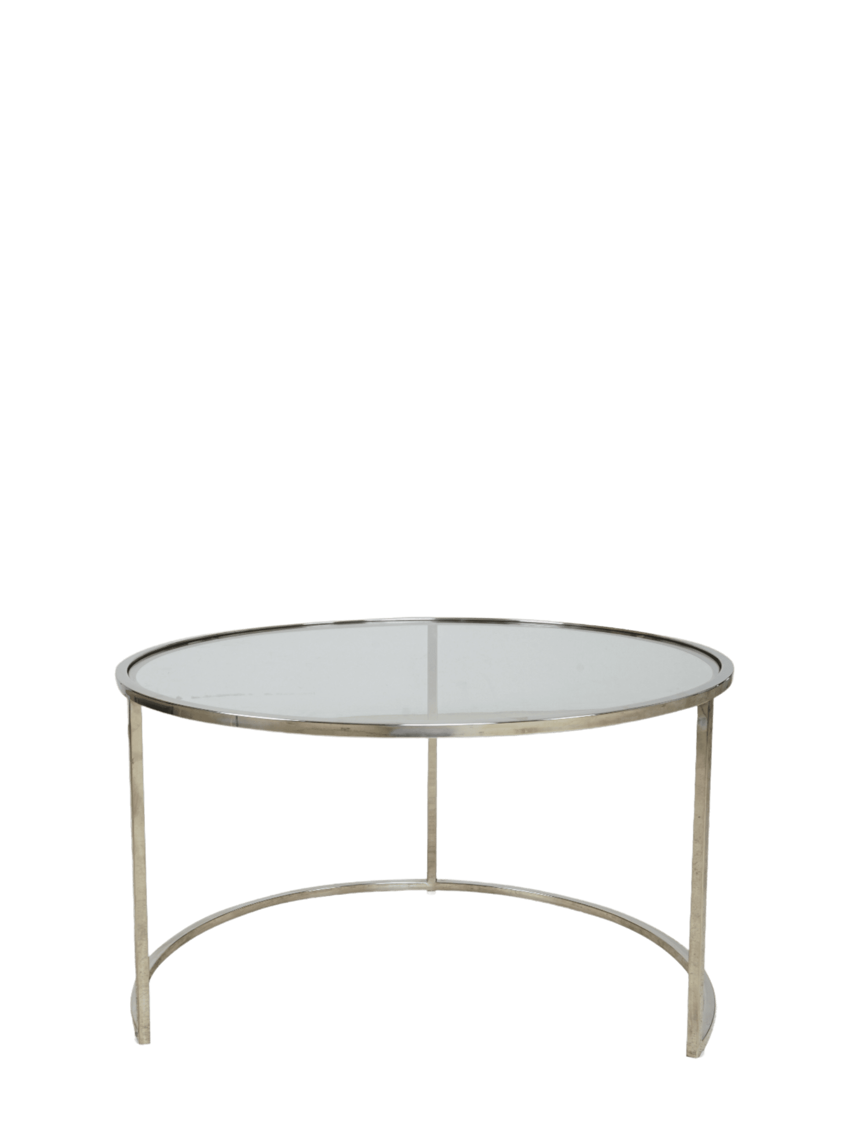 Jorge Set of 2 Round Coffee Table  Glass / Silver