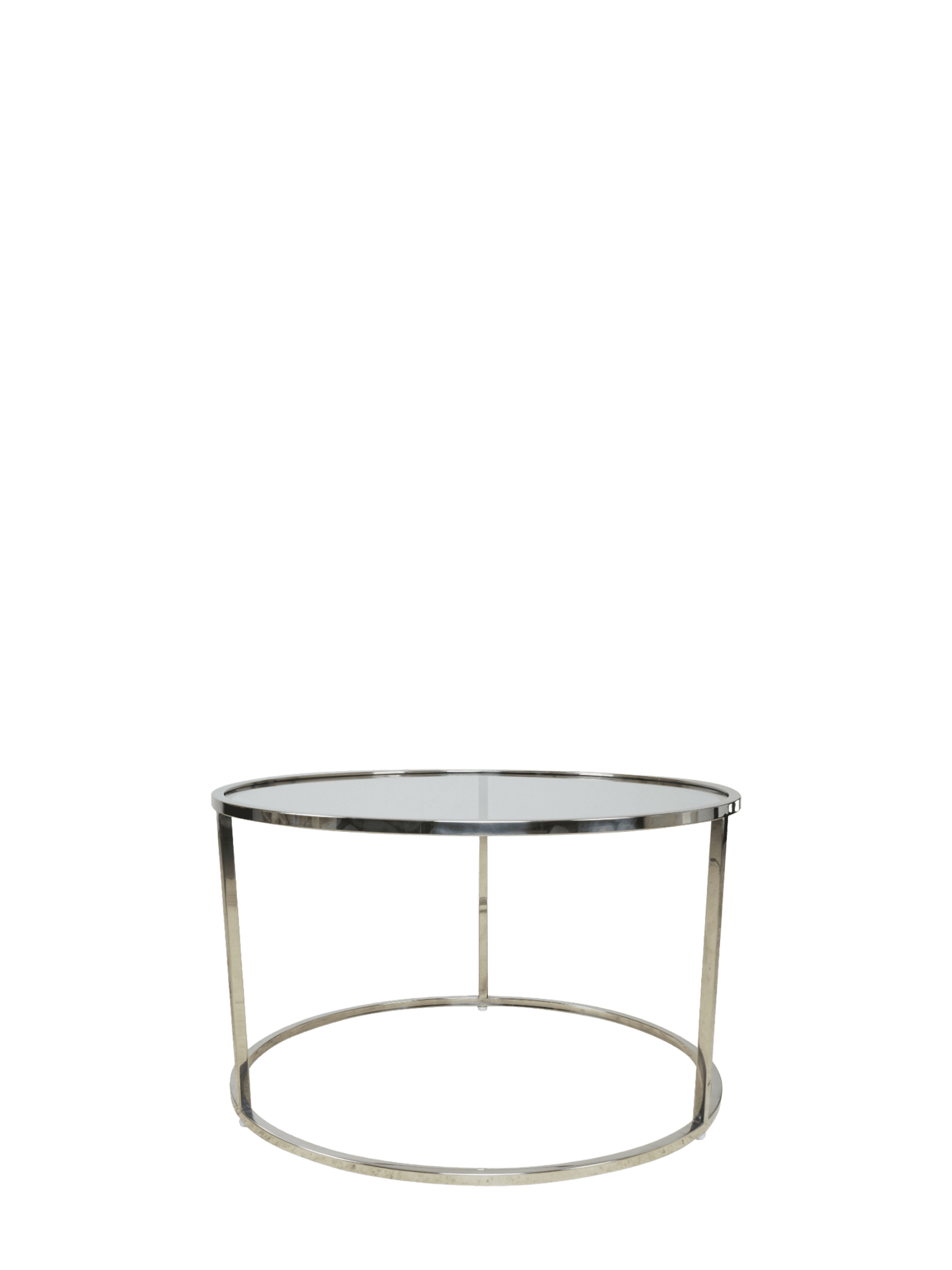 Jorge Set of 2 Round Coffee Table  Glass / Silver