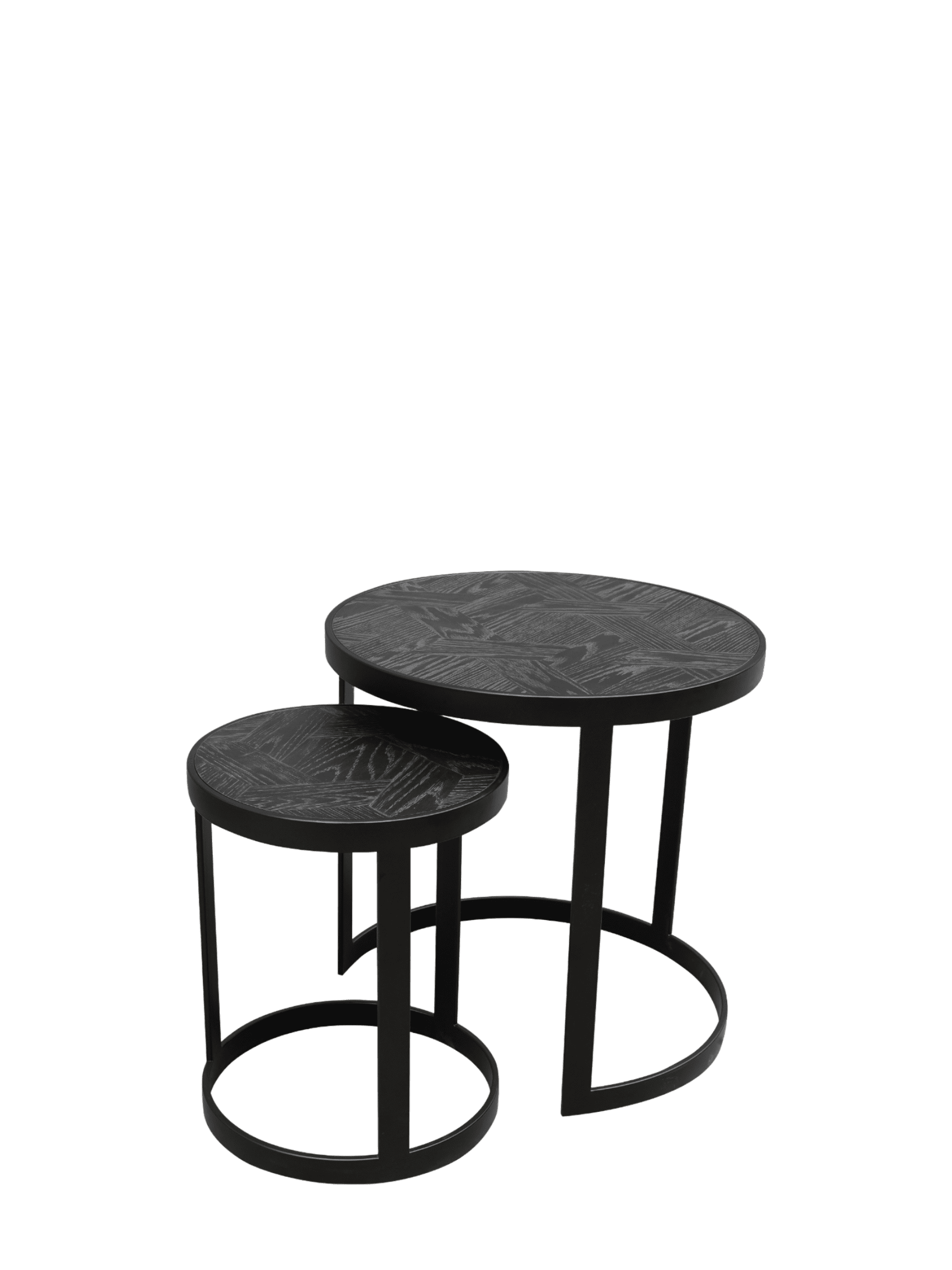 Milan Set of 2 Round Conor Table Black / Black