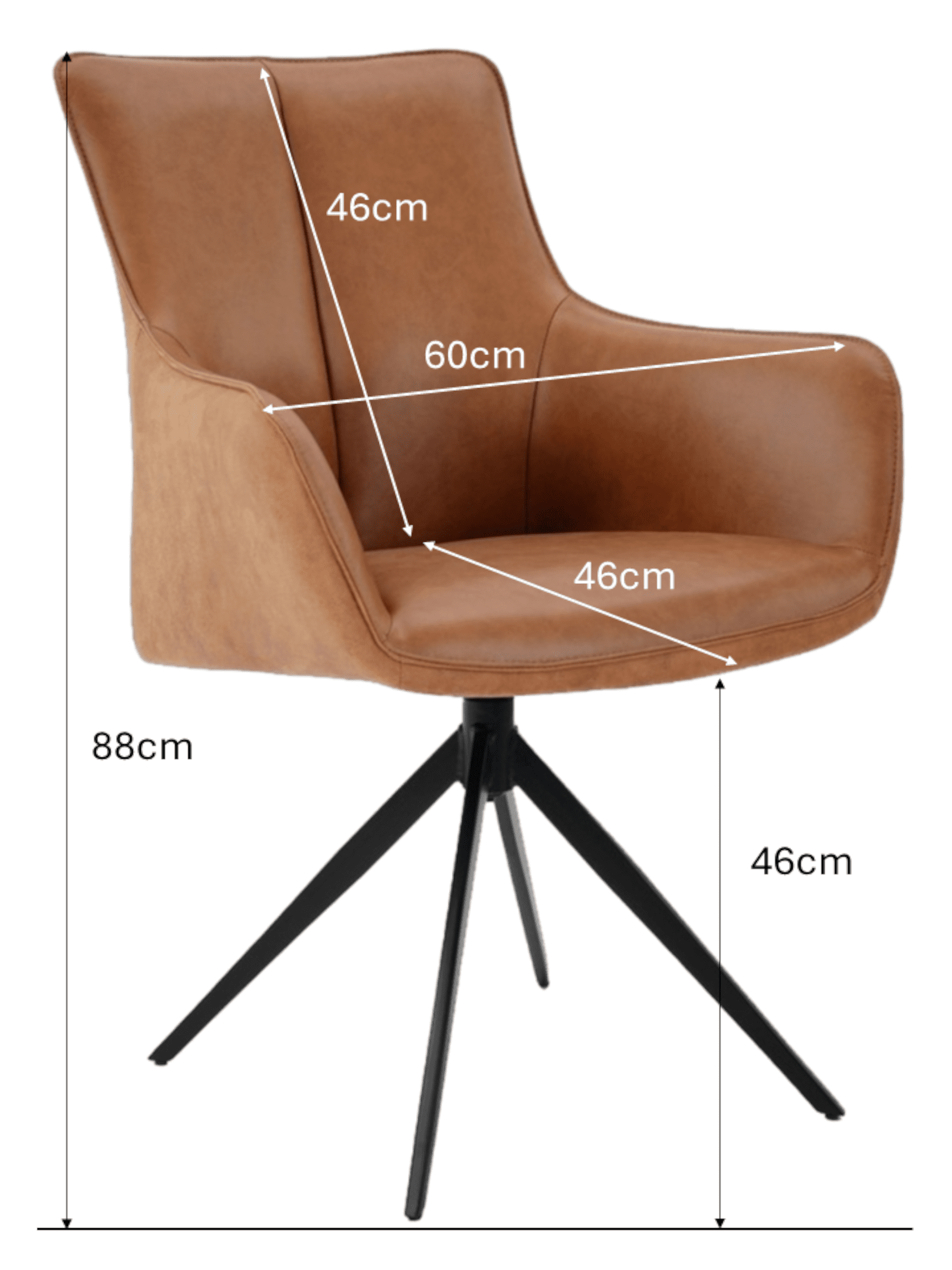 Manhattan Swivel Chair, Cognac