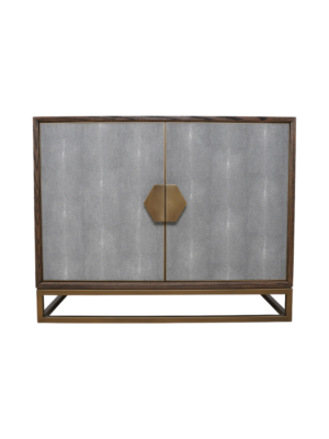 Jorge 2 Door Sideboard Shagreen / Brown / Brass