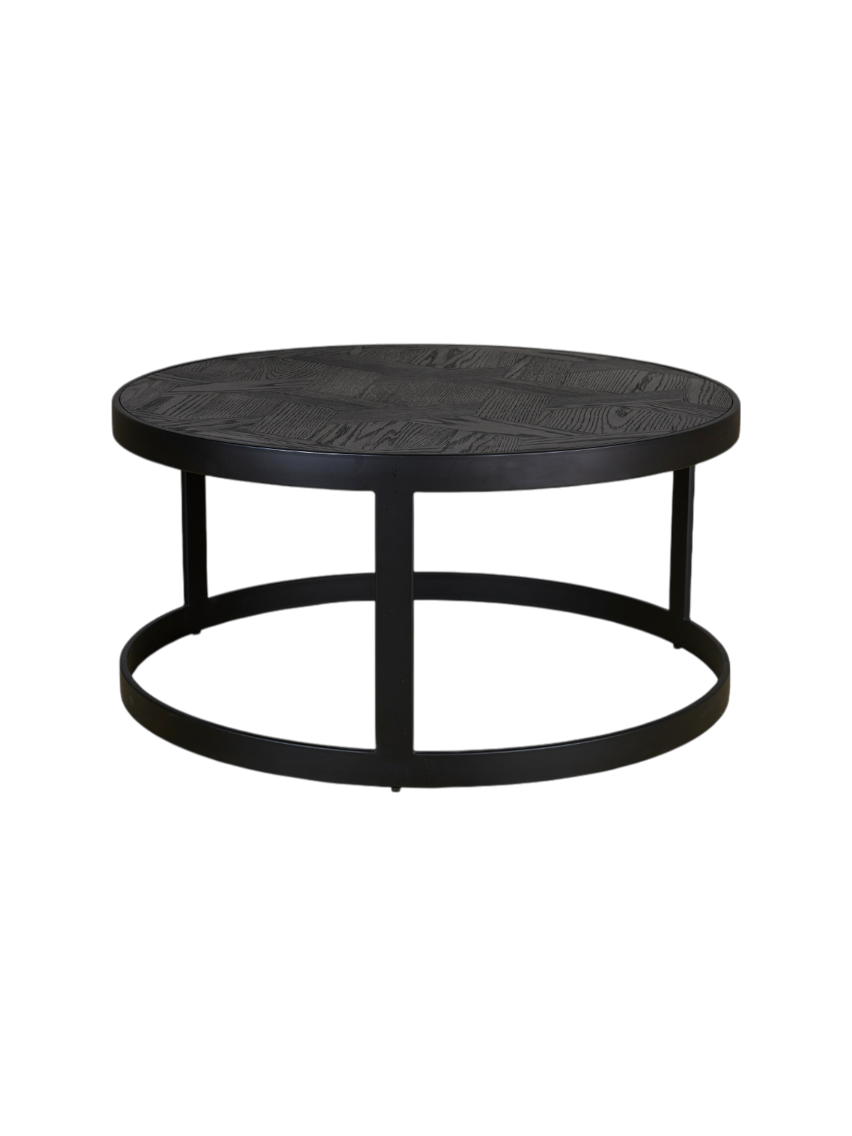 Milan Set of 2 Round Coffee Table Black / Black