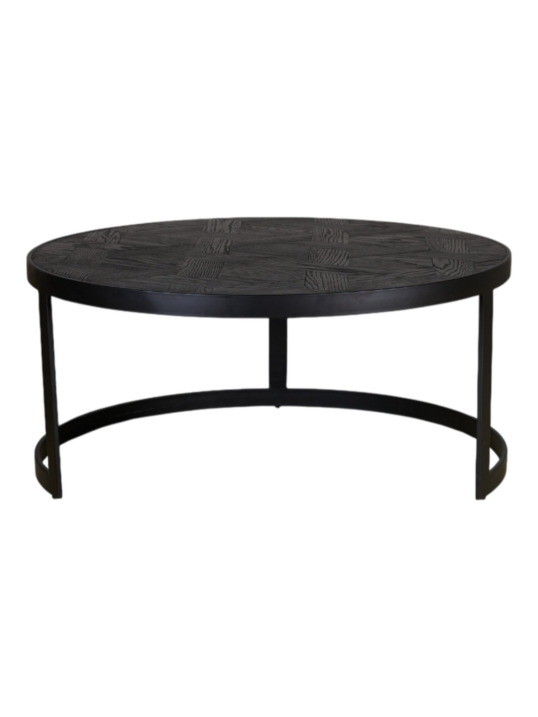 Milan Set of 2 Round Coffee Table Black / Black
