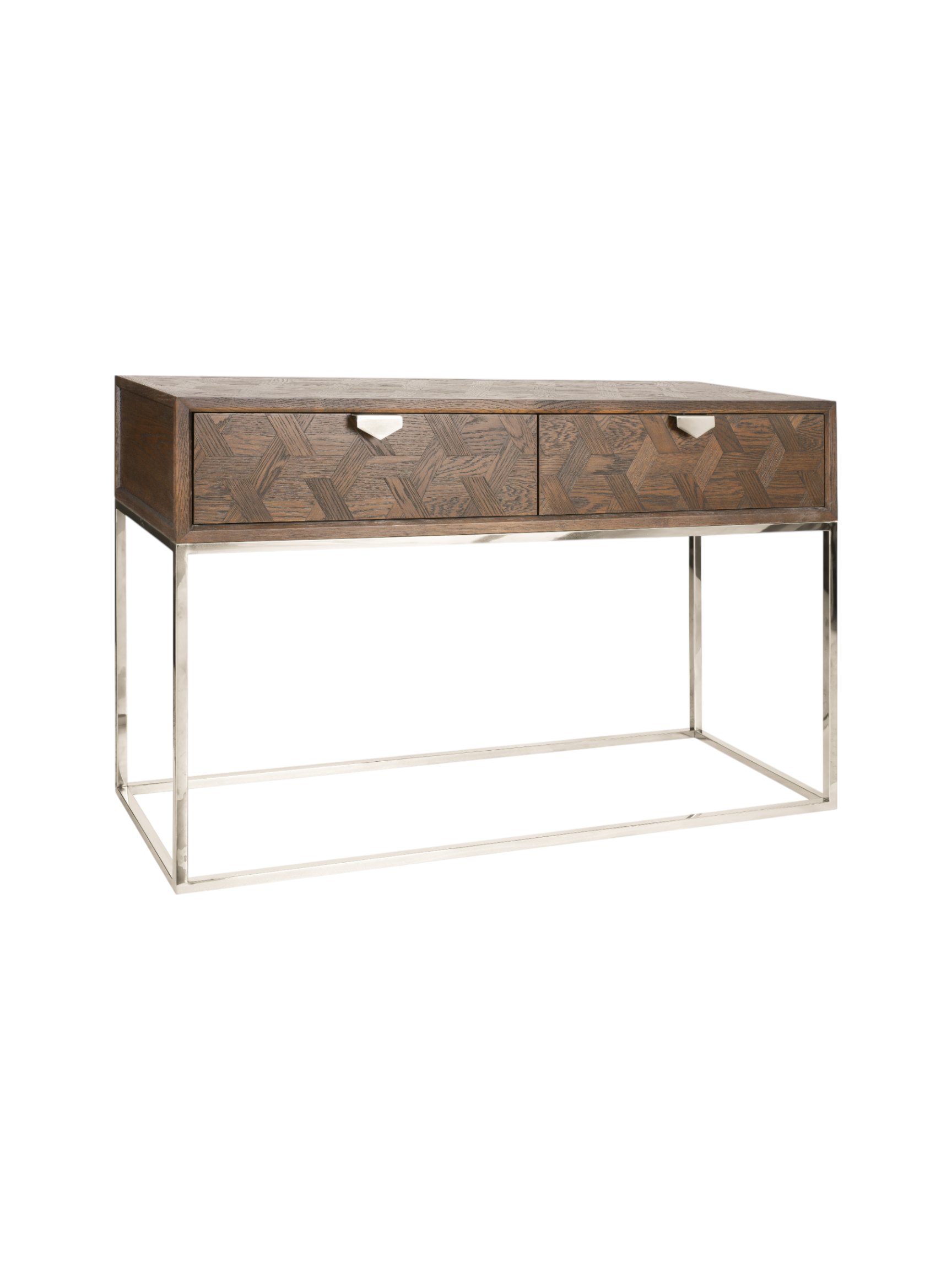 Jorge 2 Drawer Console Table Brown / Silver
