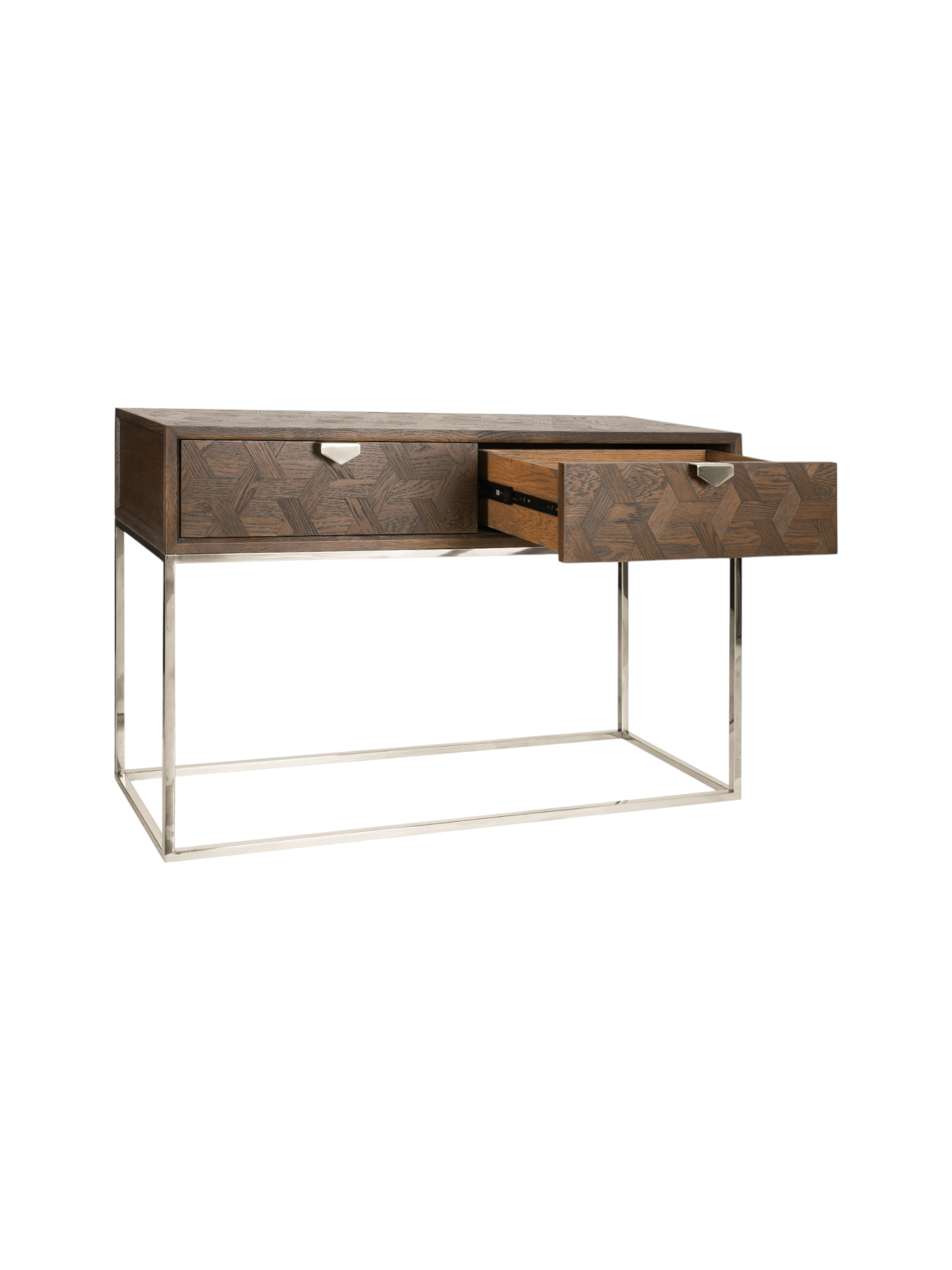 Jorge 2 Drawer Console Table Brown / Silver