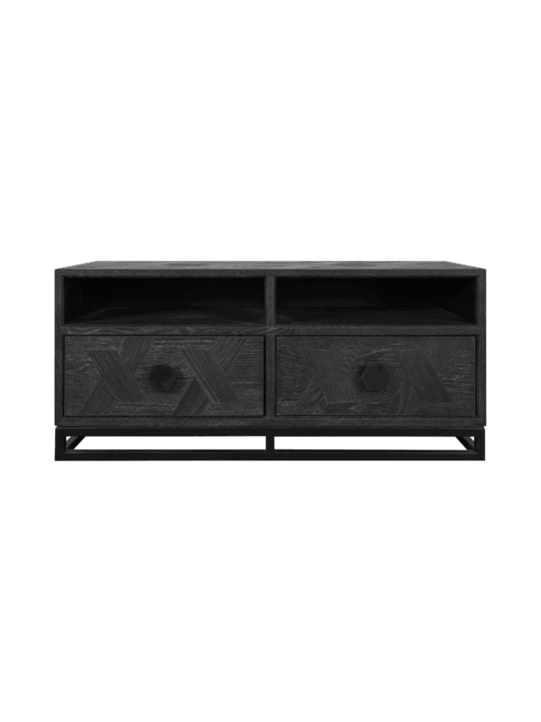 Jorge TV Unit with 2 Drawers, Black / Black