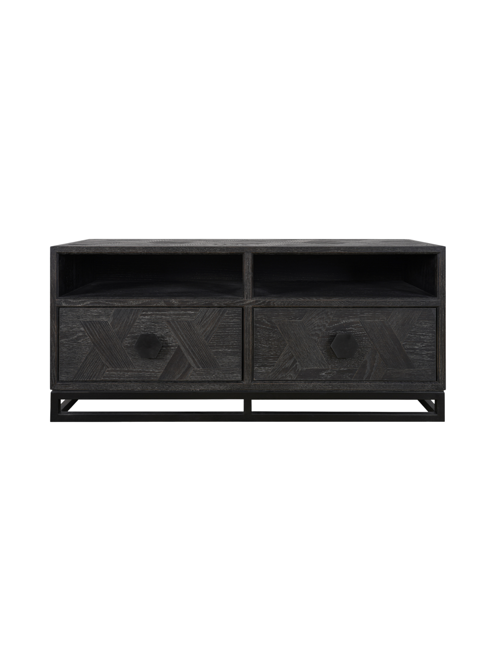 Jorge TV Unit with 2 Drawers, Black / Black