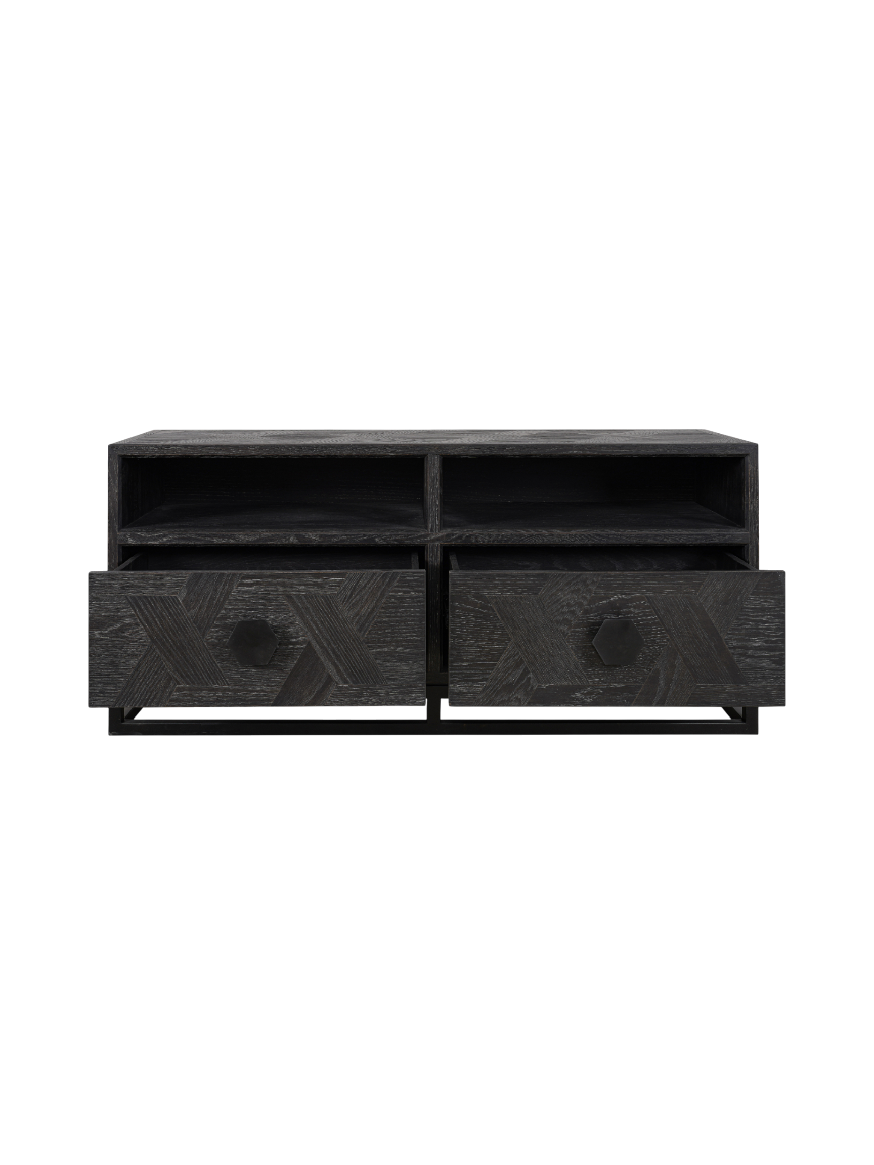 Jorge TV Unit with 2 Drawers, Black / Black