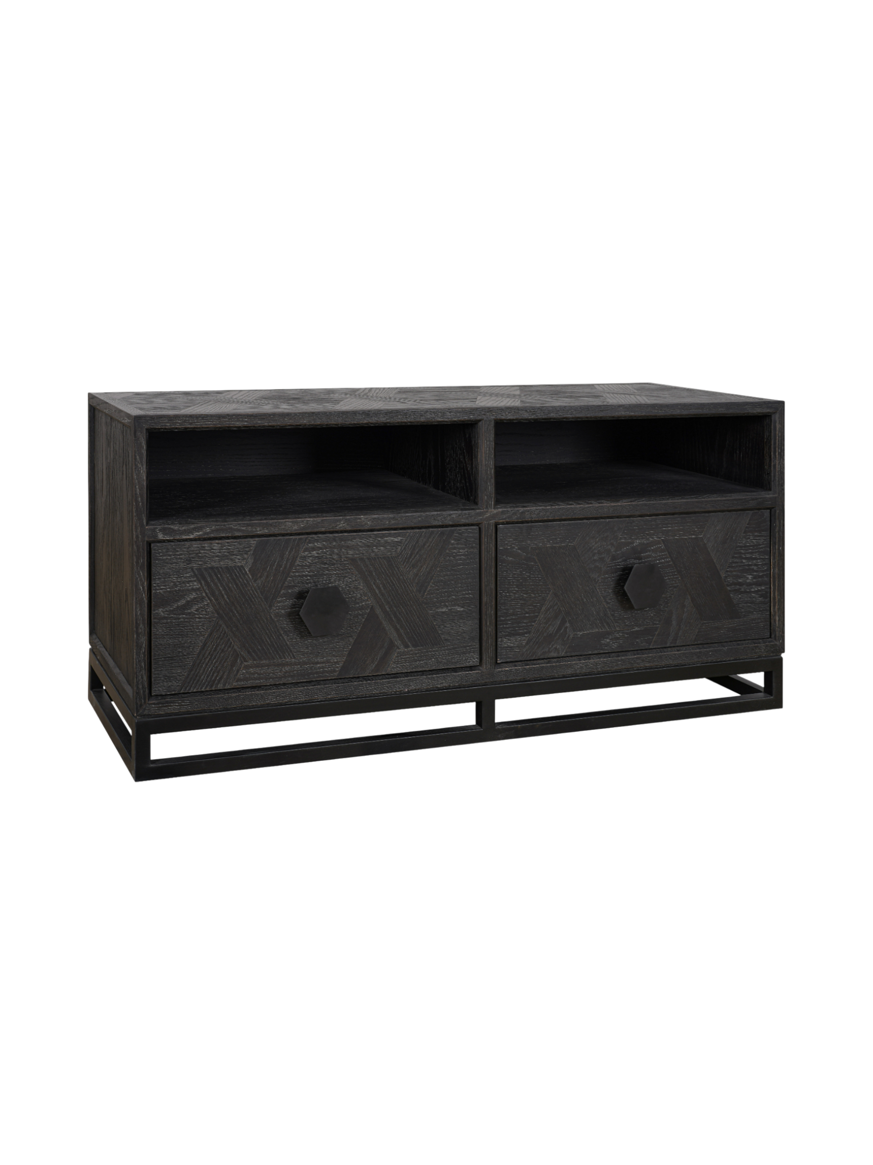 Jorge TV Unit with 2 Drawers, Black / Black
