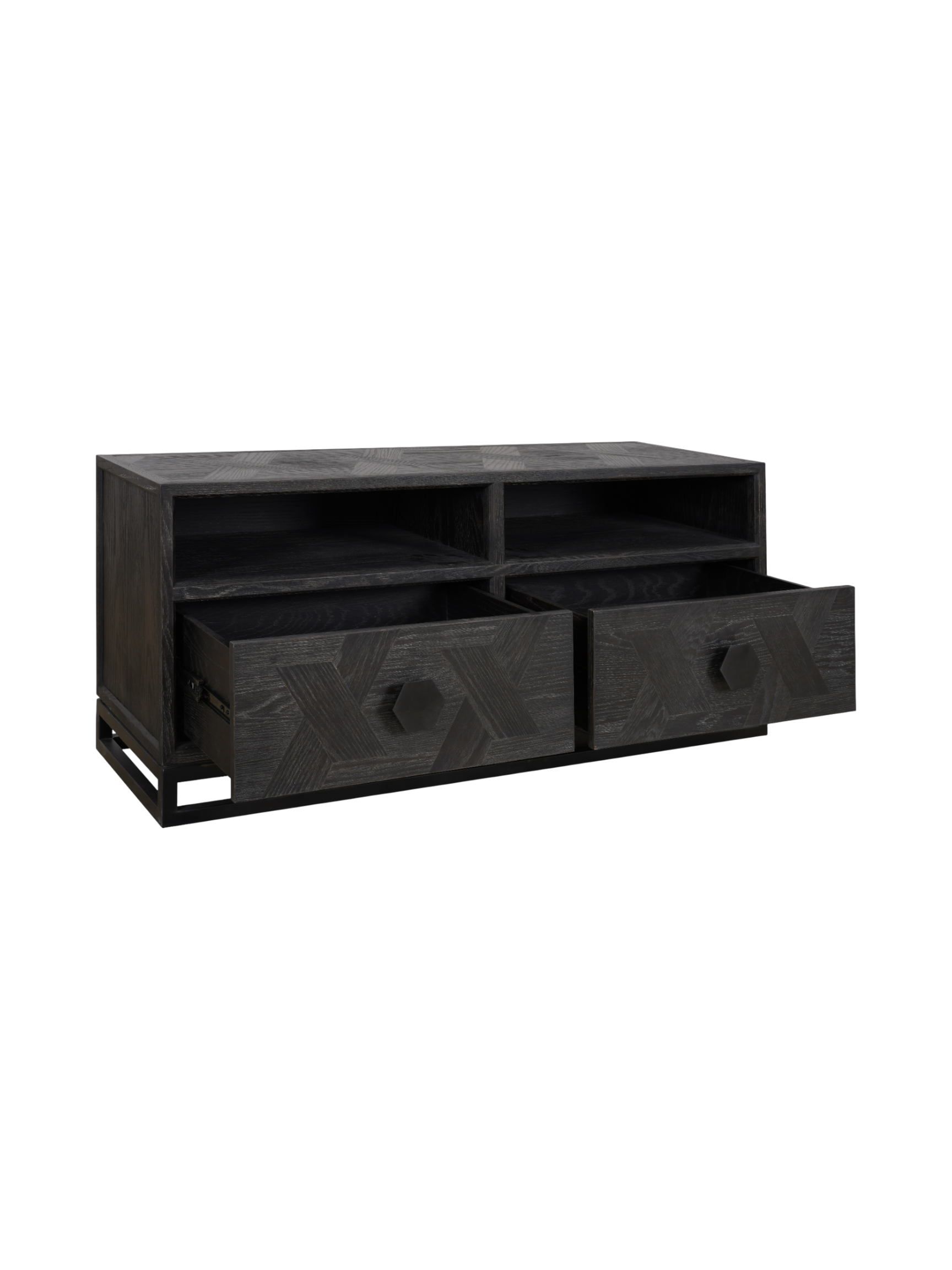Jorge TV Unit with 2 Drawers, Black / Black