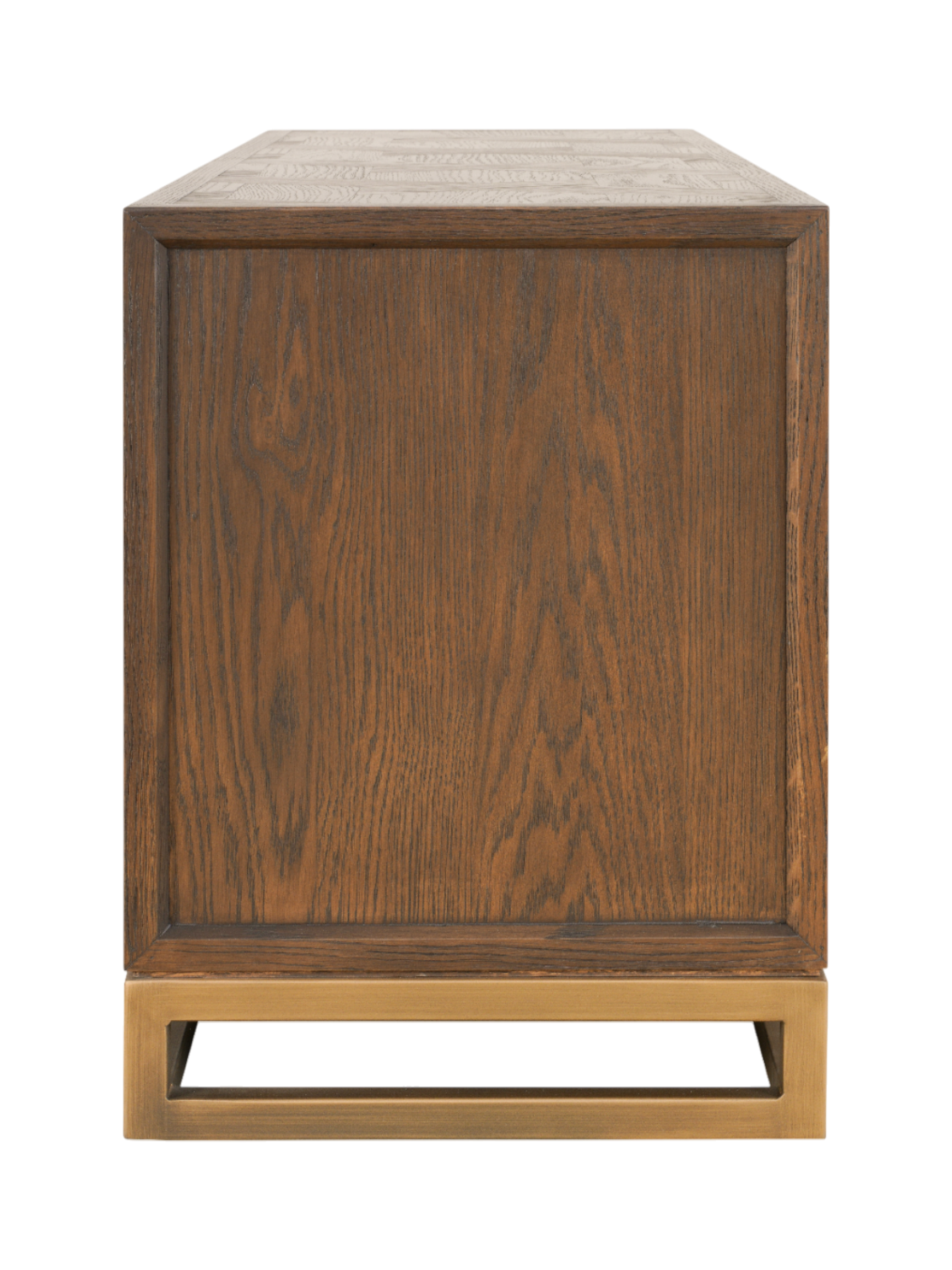 Jorge TV Unit with 2 Drawers, Brown / Brass