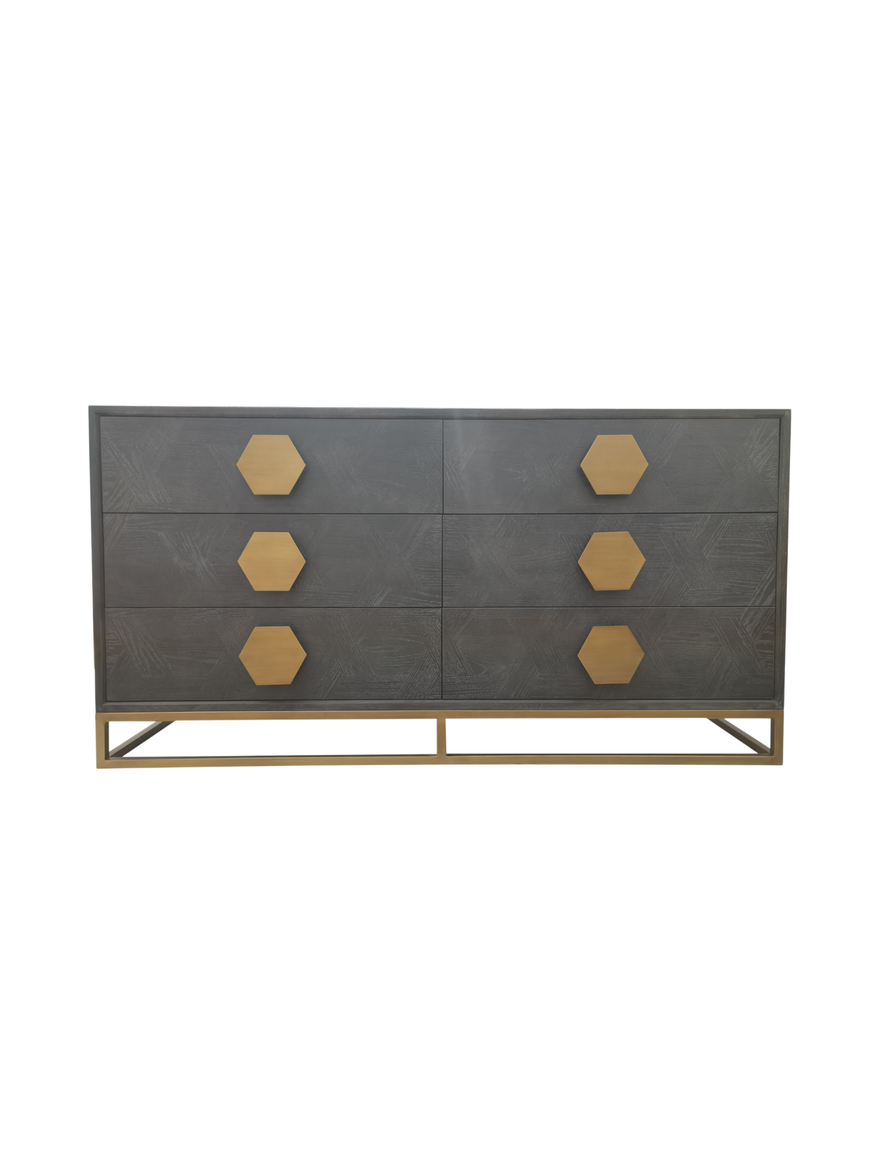 Jorge 6 Drawer Chest Black / Brass