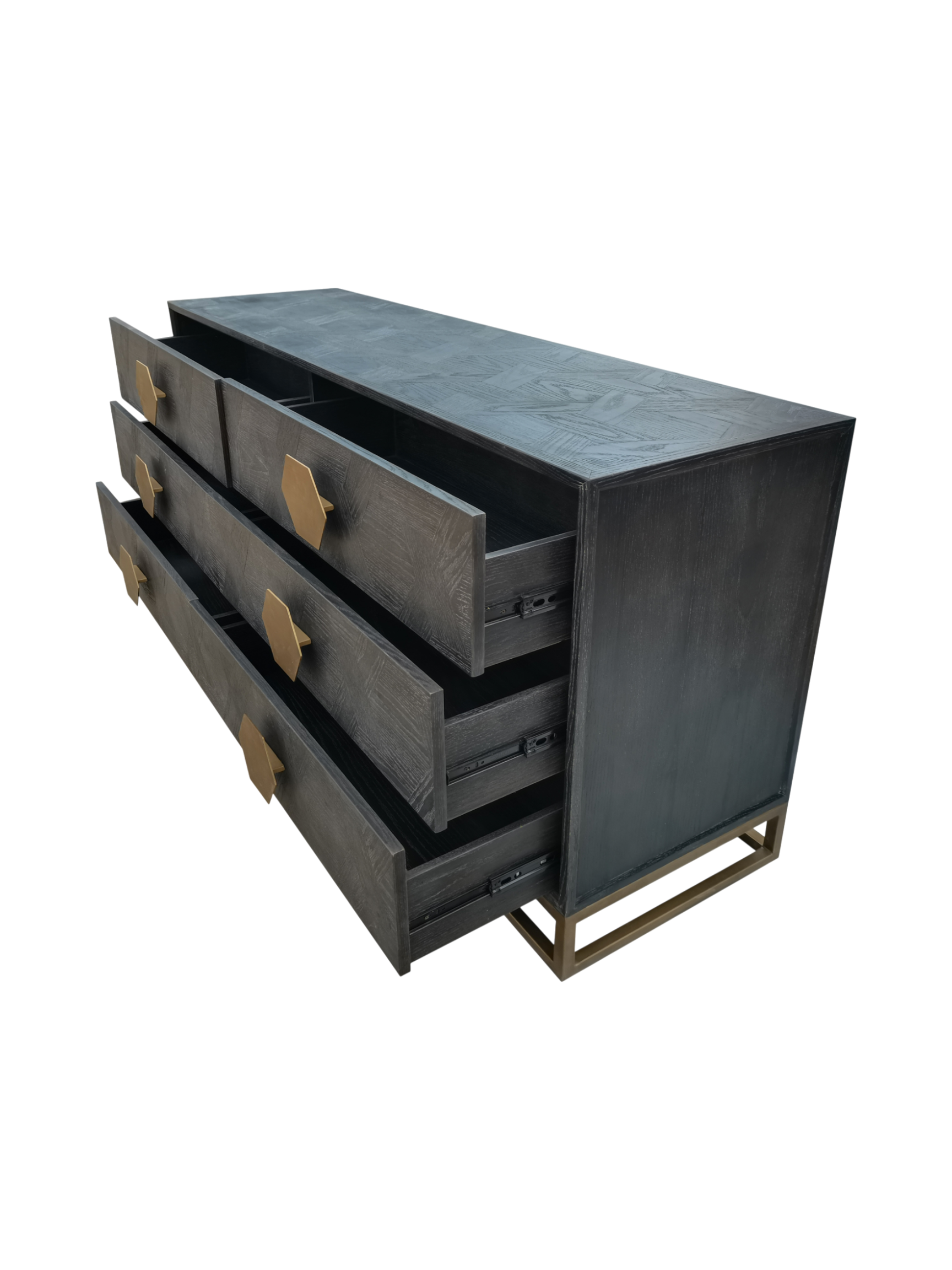 Jorge 6 Drawer Chest Black / Brass
