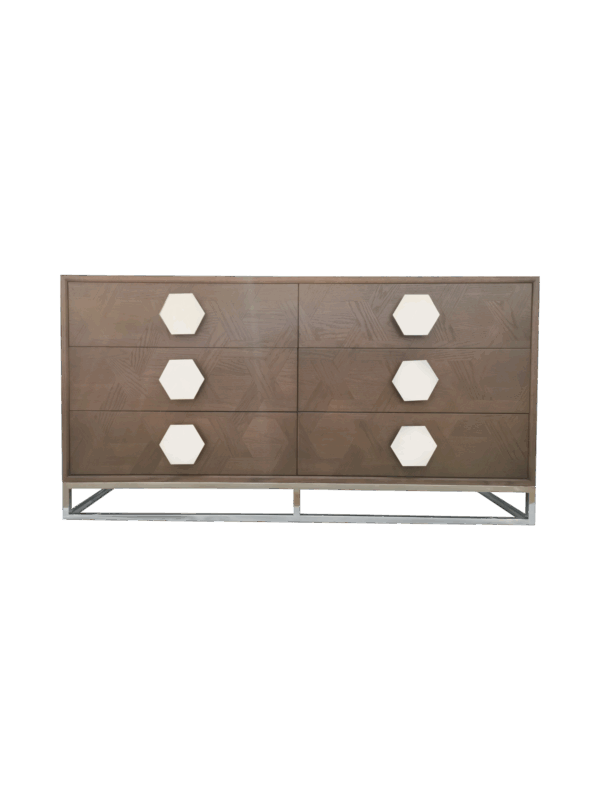 Jorge 6 Drawer Chest Brown / Silver