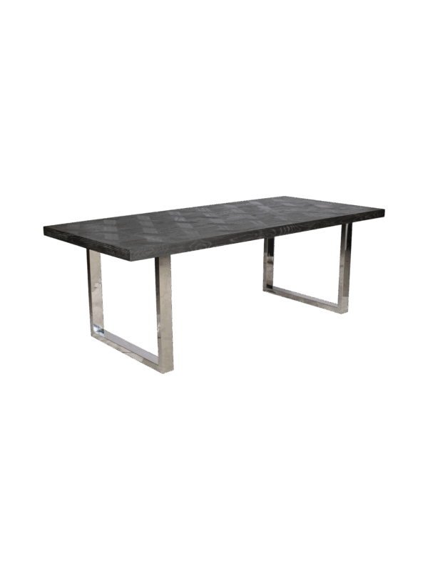 Jorge Rectangular Dining Table Black / Silver 180CM
