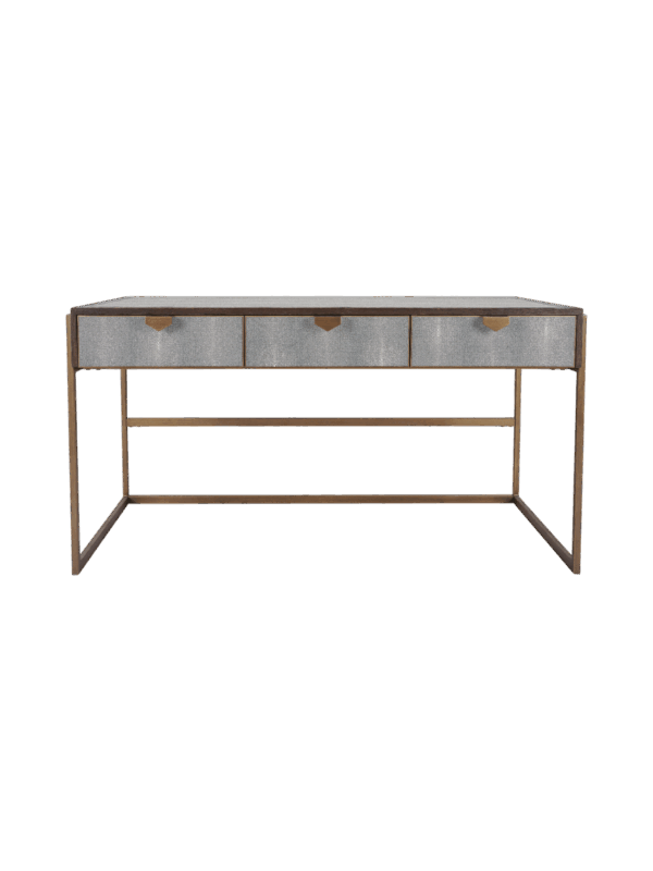 Jorge Desk / Console Table Shagreen / Brown / Brass