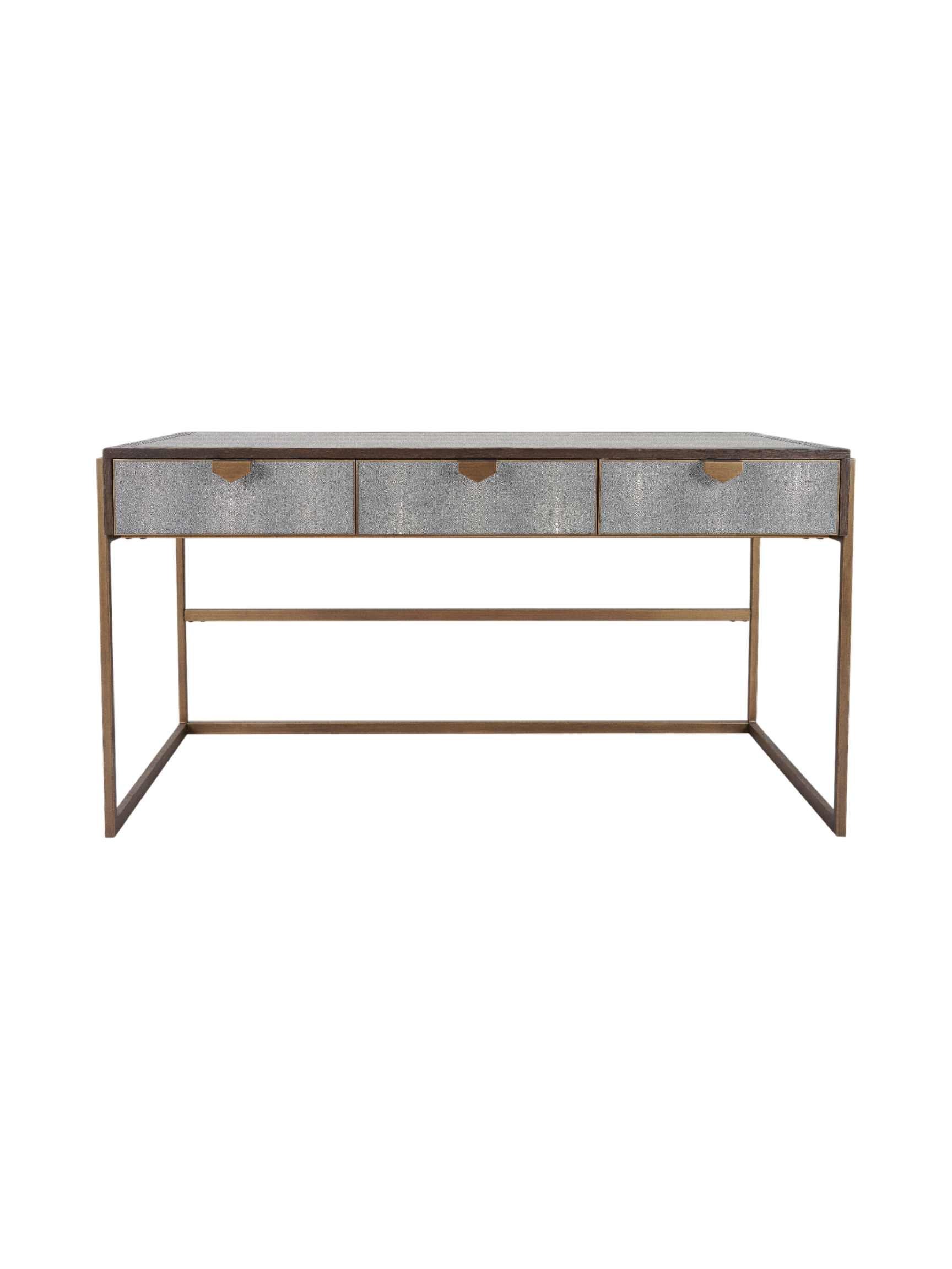 Jorge Desk / Console Table Shagreen / Brown / Brass