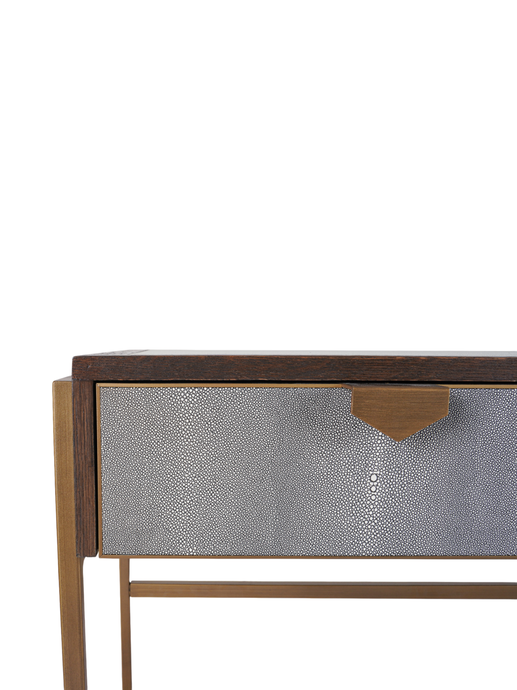Jorge Desk / Console Table Shagreen / Brown / Brass