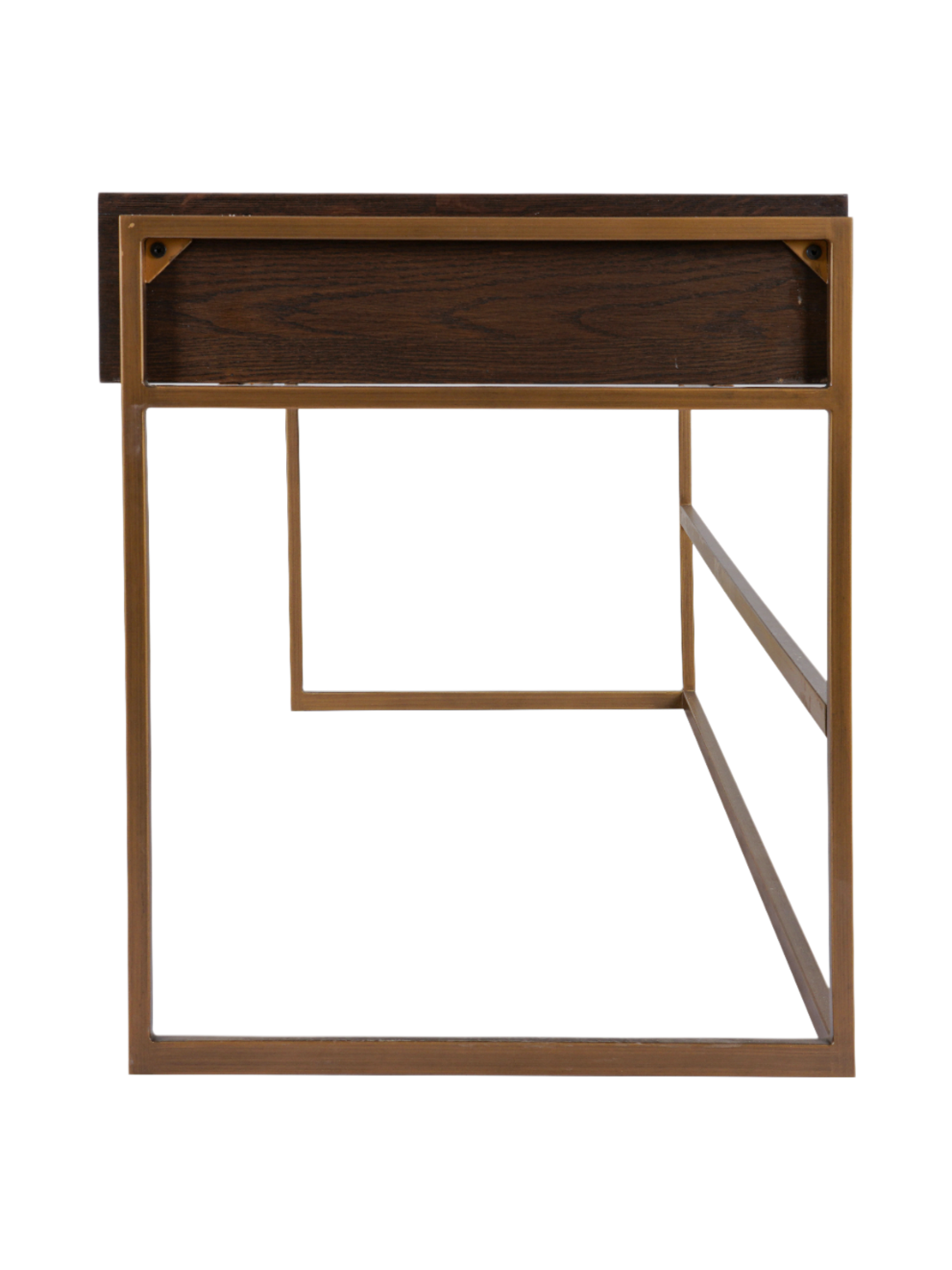 Jorge Desk / Console Table Shagreen / Brown / Brass