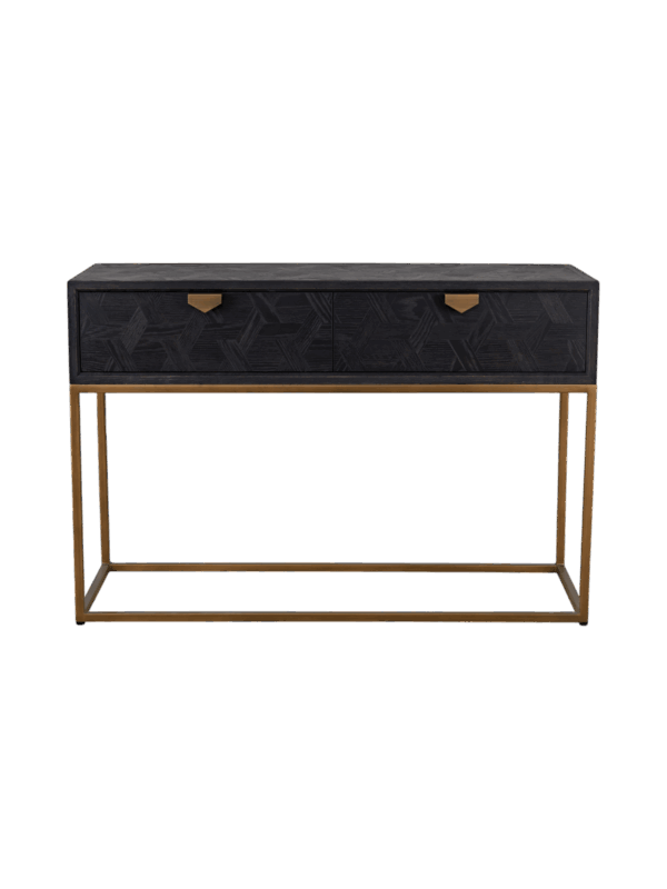 Jorge Console Table with 2 Drawers Black Brass