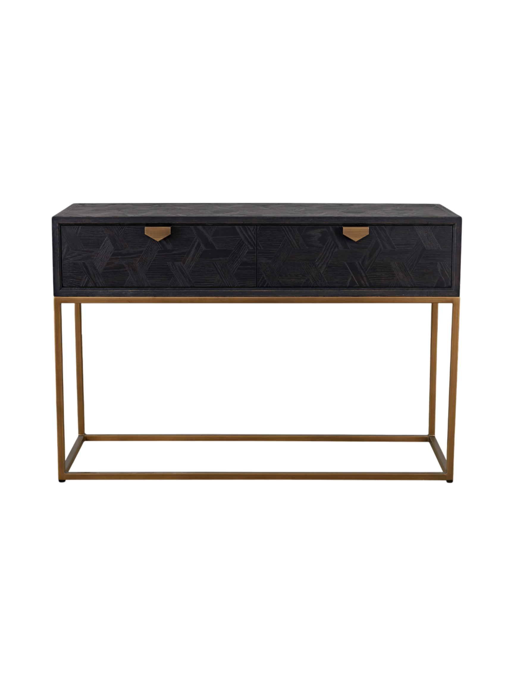 Jorge Console Table with 2 Drawers Black Brass