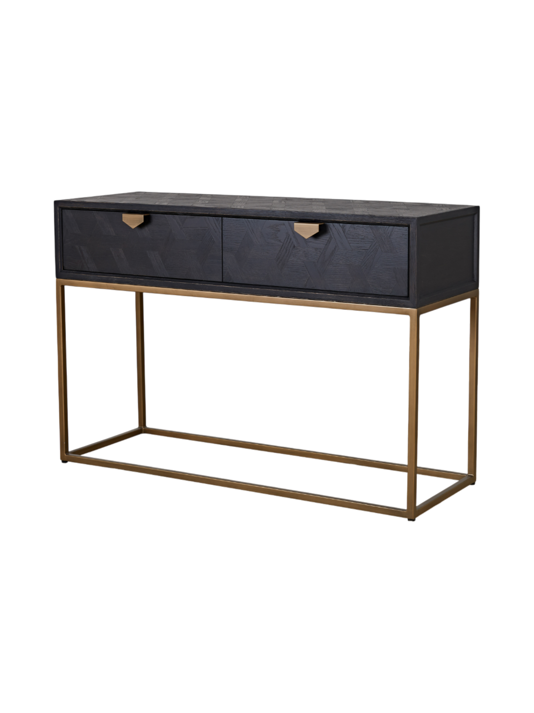 Jorge Console Table with 2 Drawers Black Brass