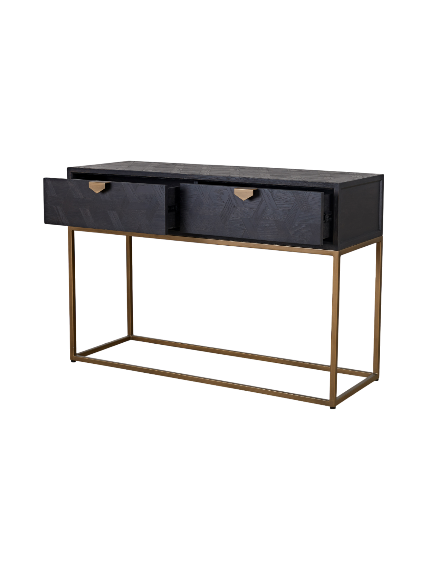 Jorge Console Table with 2 Drawers Black Brass