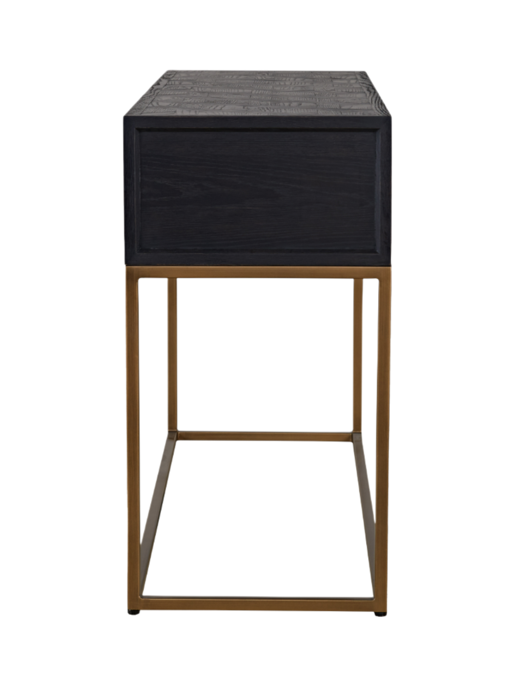 Jorge Console Table with 2 Drawers Black Brass