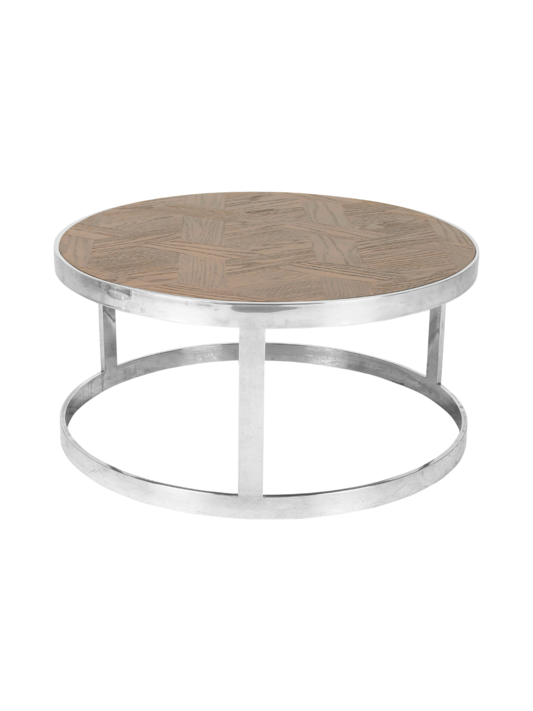 Jorge Set of 2 Round Coffee Table Brown / Silver