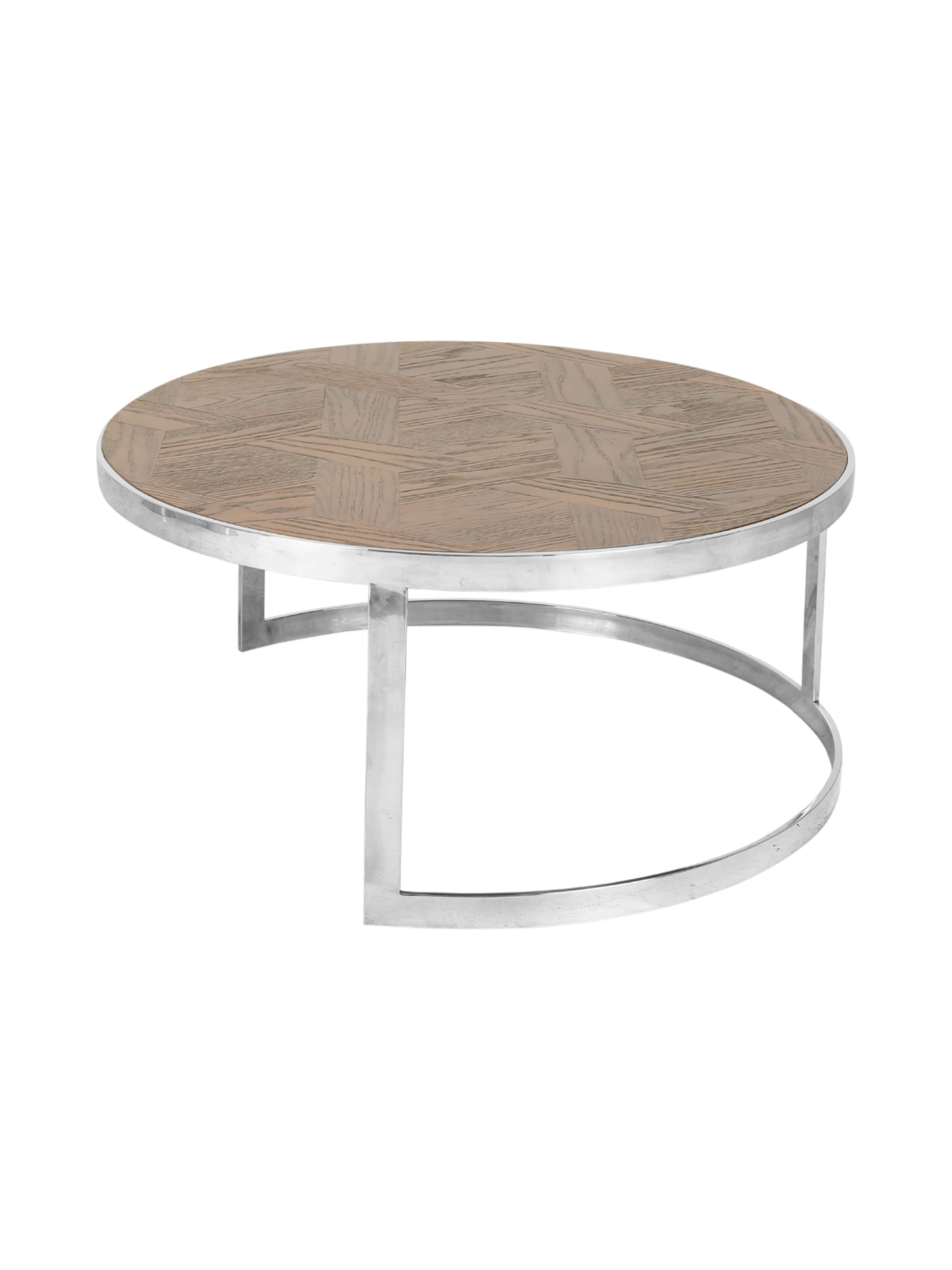 Jorge Set of 2 Round Coffee Table Brown / Silver