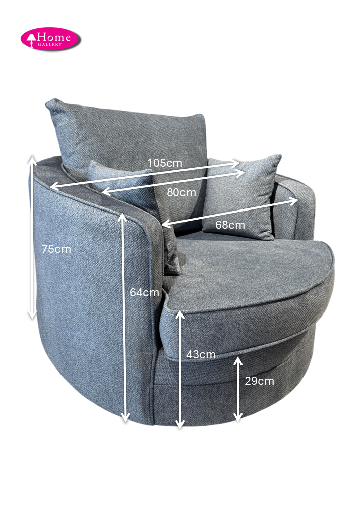 Gabby Bubble Blue Swivel Chair