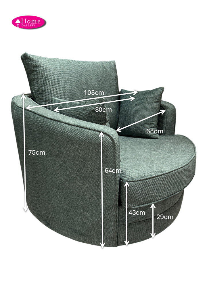 Gabby Bubble Green Swivel Chair
