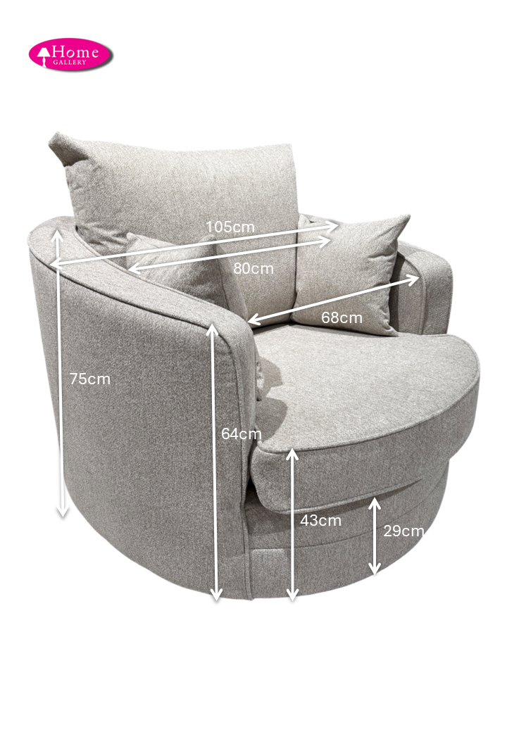 Gabby Linen Beige Swivel Chair