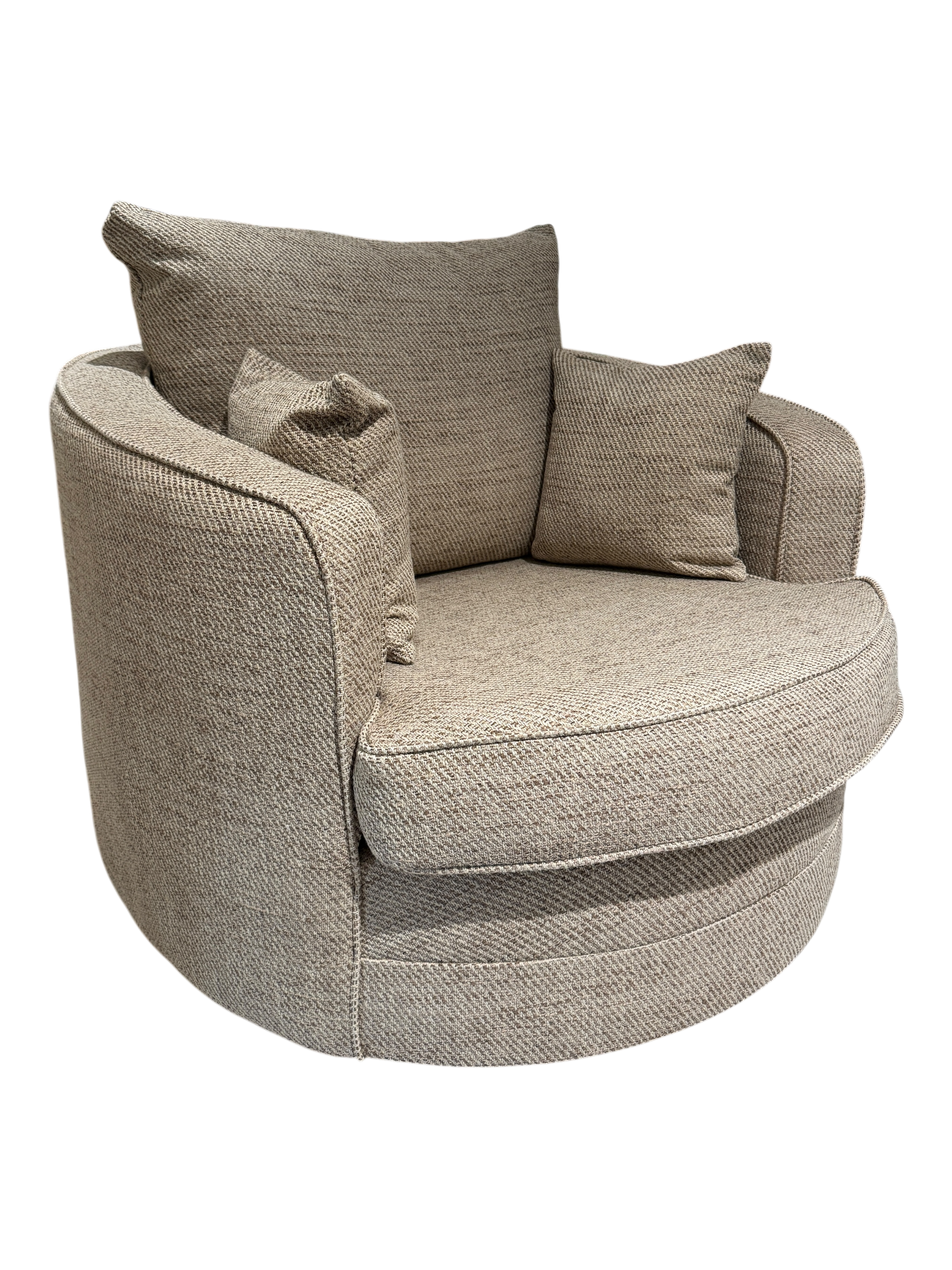Gabby Tweed Caramel Swivel Chair