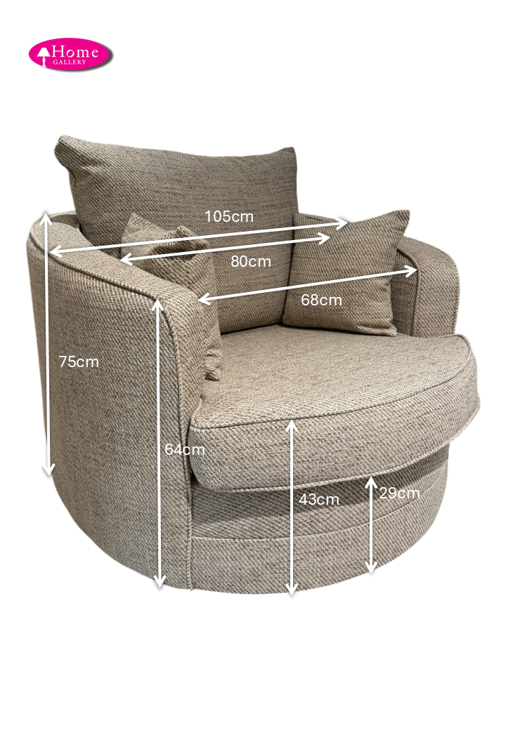 Gabby Tweed Caramel Swivel Chair