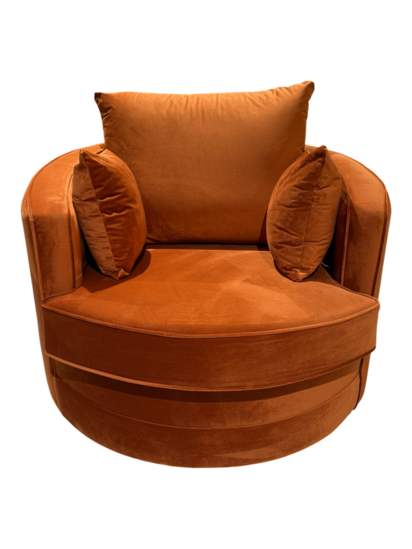 Gabby Velvet Rust Swivel Chair