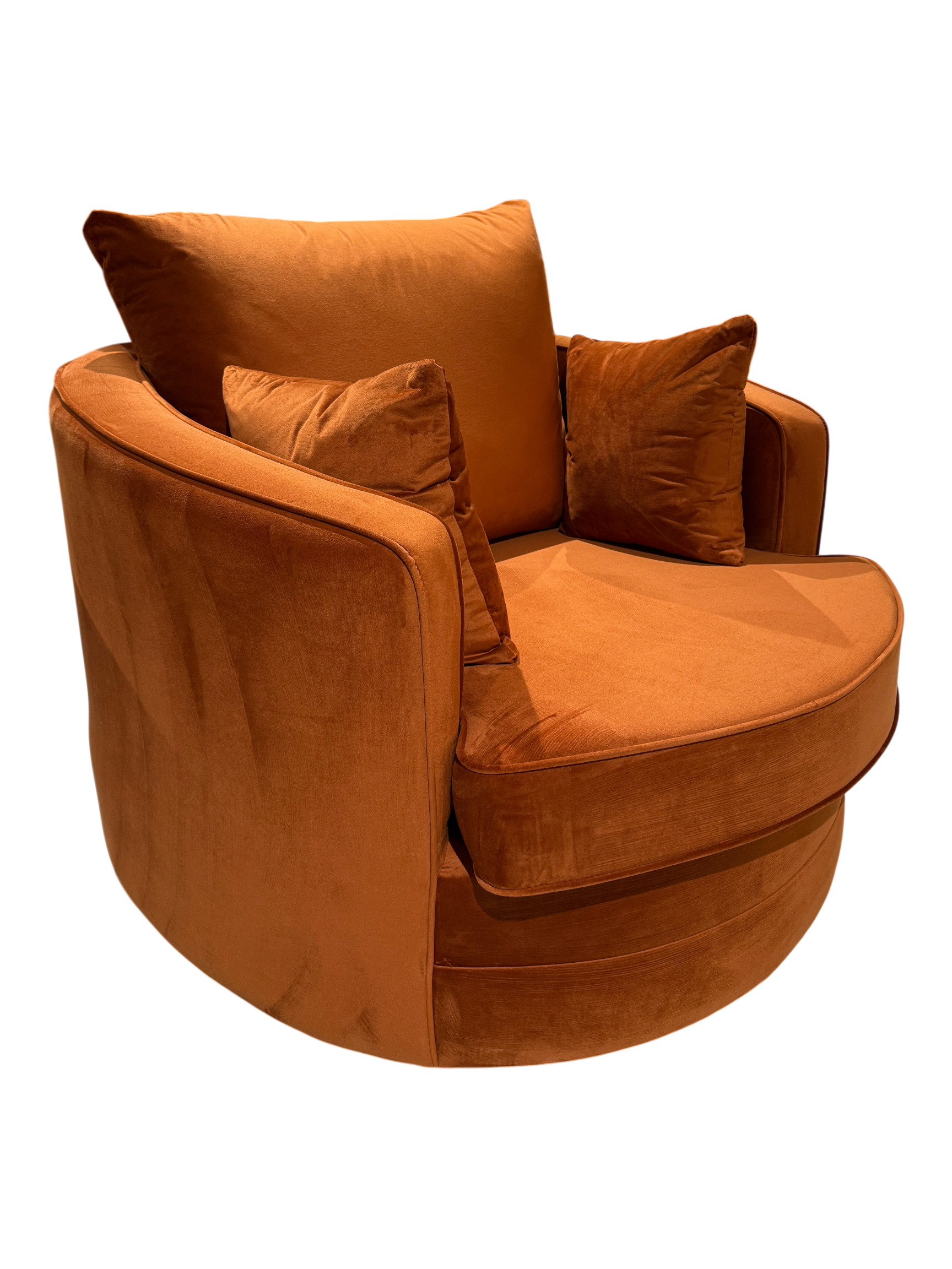 Gabby Velvet Rust Swivel Chair