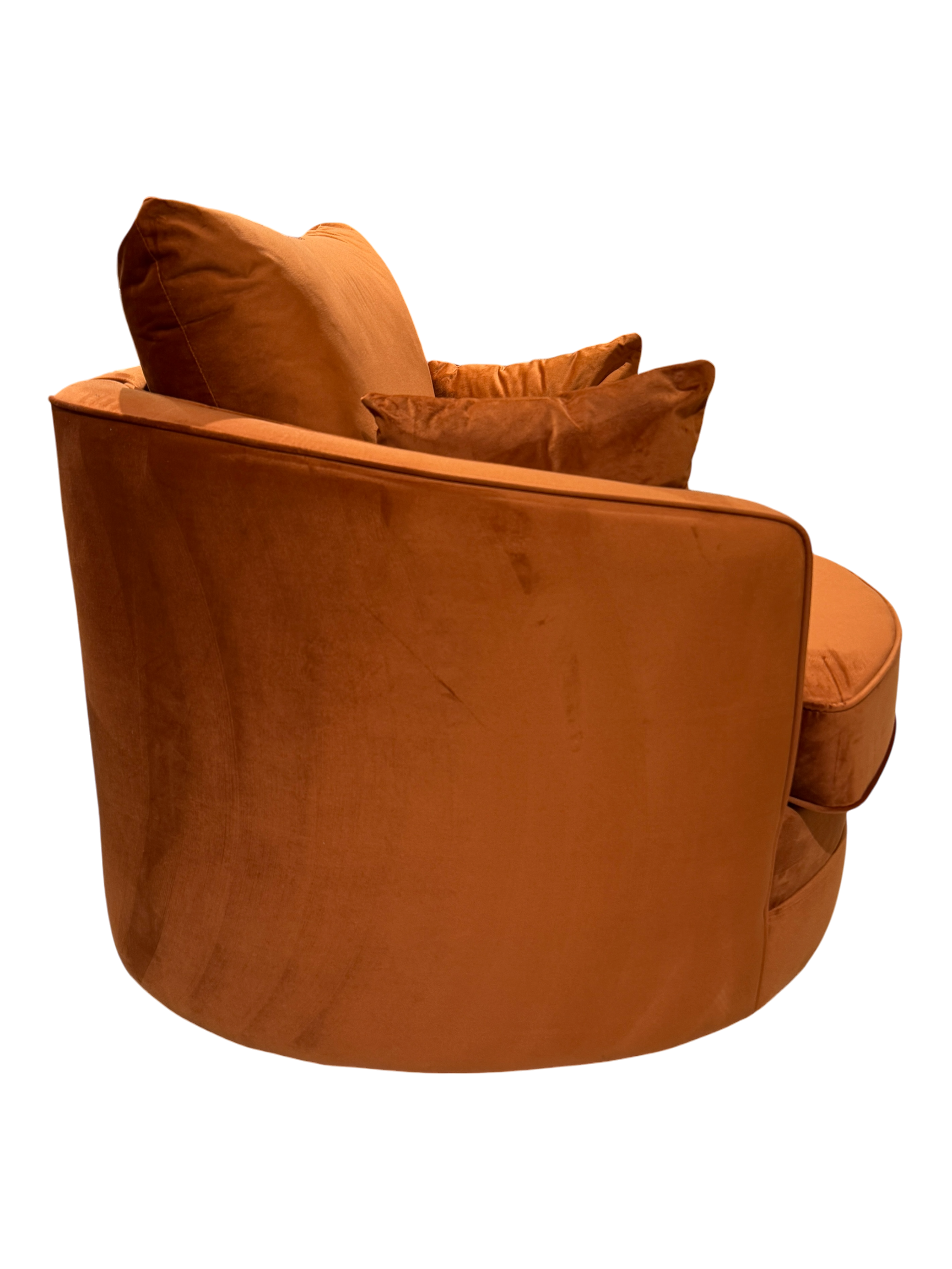 Gabby Velvet Rust Swivel Chair