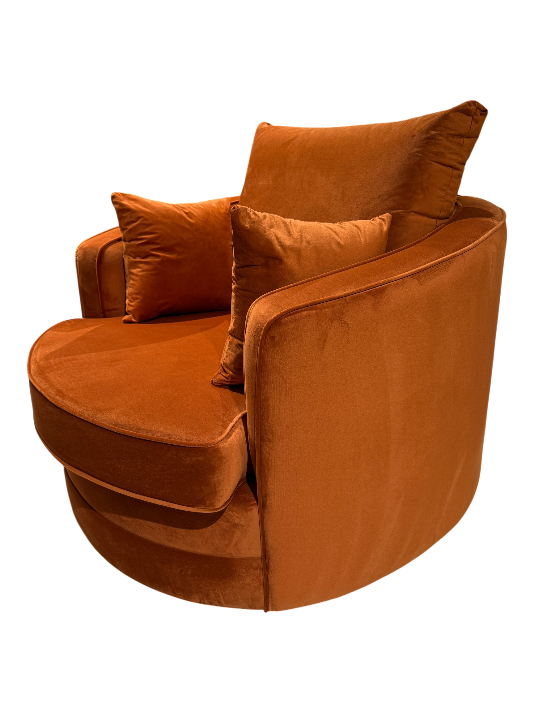 Gabby Velvet Rust Swivel Chair