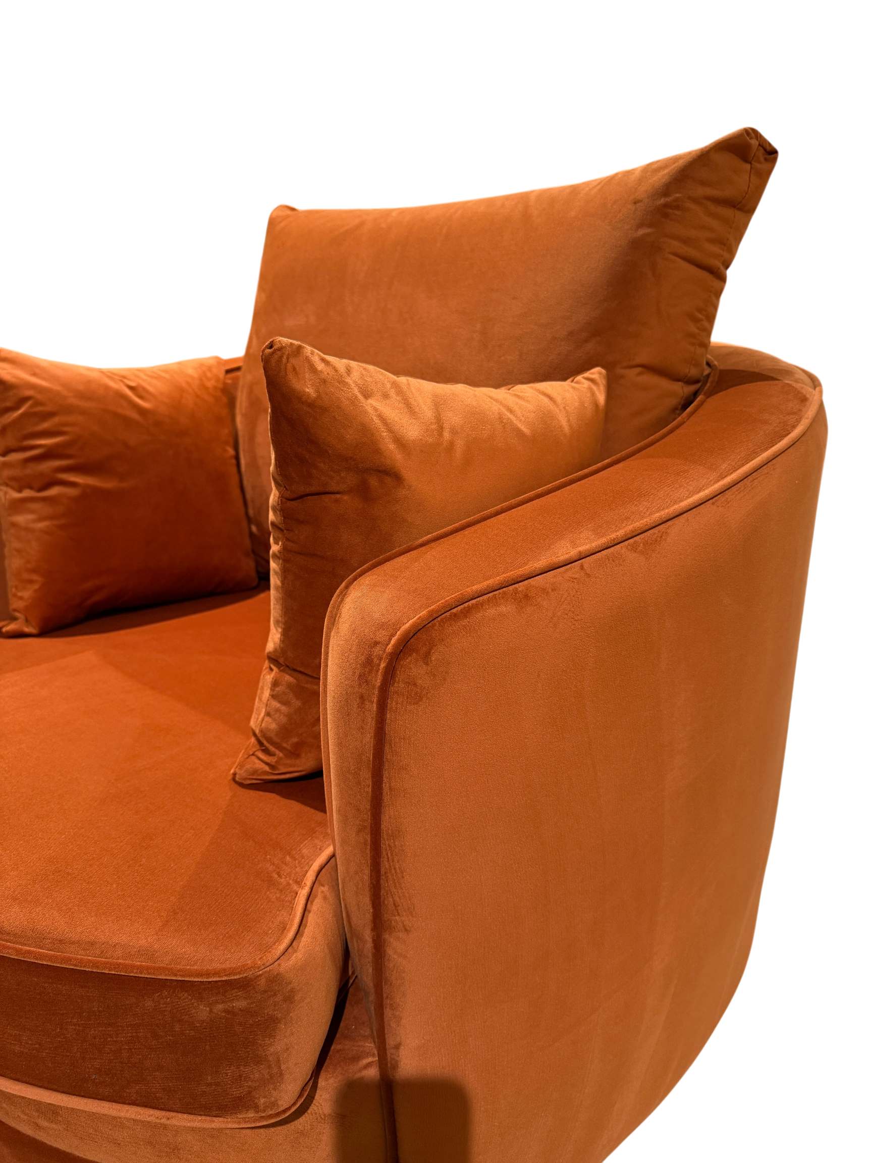 Gabby Velvet Rust Swivel Chair