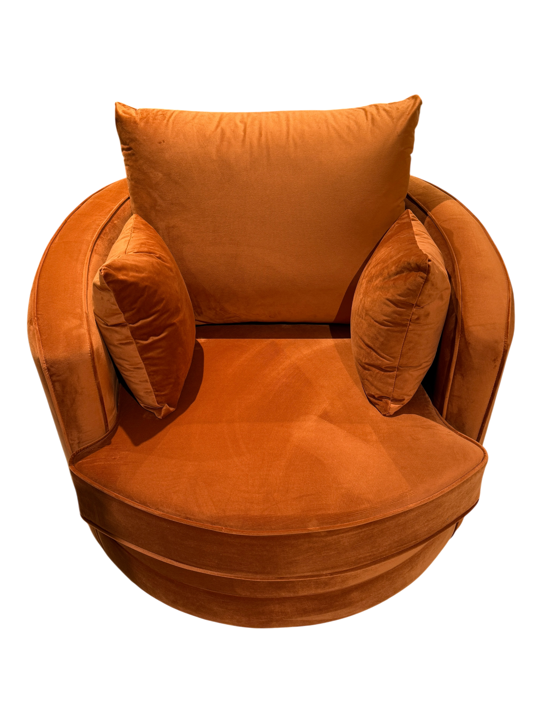 Gabby Velvet Rust Swivel Chair